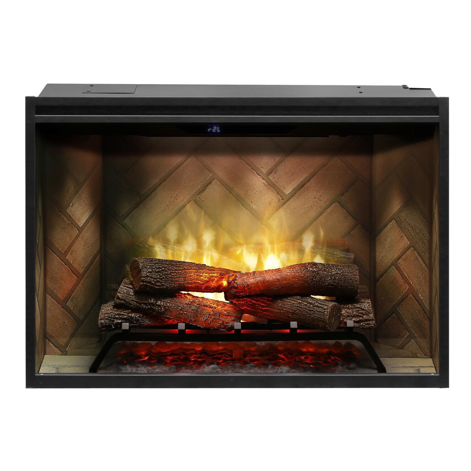 Dimplex - RBF36 - Revillusion 36-Inch Built-In Electric Firebox - Front View - Lights On - Red thumbnail