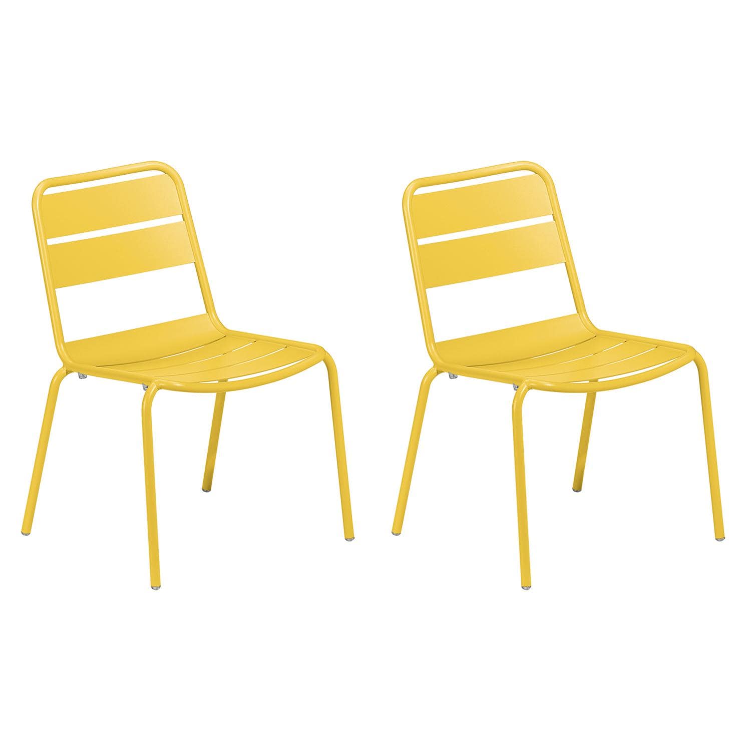 Kapri 2 Pc Aluminum Dining Side Chair in Saffron By Oxford Garden