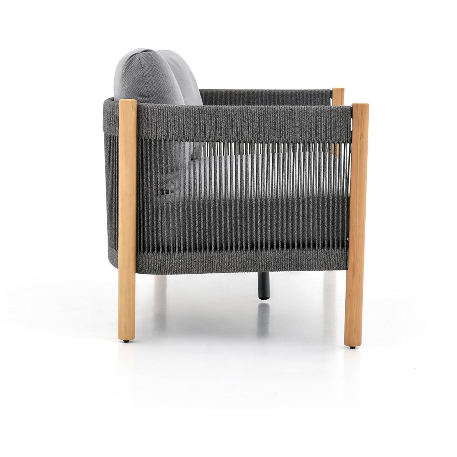 Madison Bay 5 Pc Seating Set W/ Grey Cushions in Wood By Lakeview Outdoor Designs - Sofa Side - White Background thumbnail