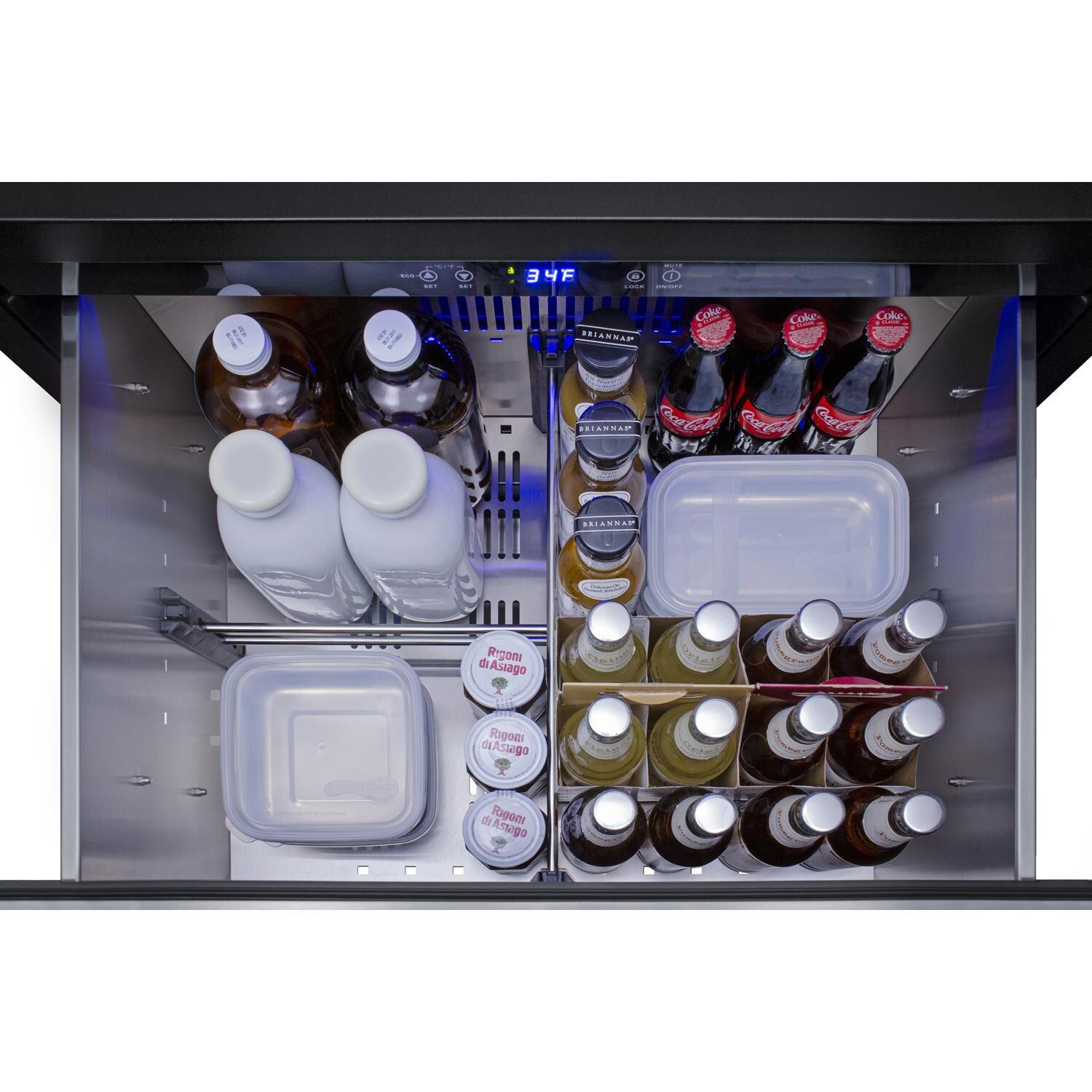 Summit SPR275OS2DPNRADA 27-Inch 4.83 Cu. Ft. 2-Drawer All-Refrigerator - Custom Panel - Top Drawer Open Full thumbnail
