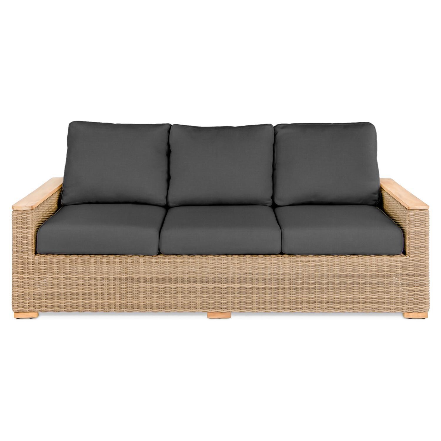 Teak + Table Havana Sofa in Carbon - White Background thumbnail