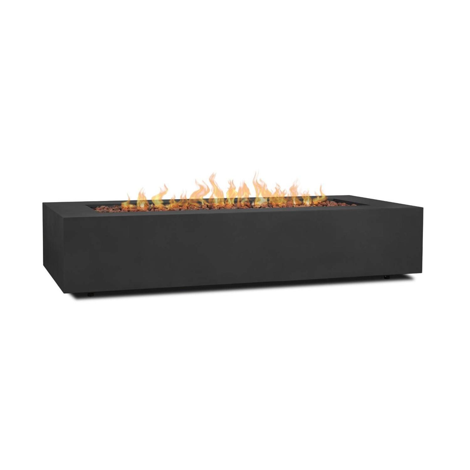 Lakeview SCC9814LPBLK Elysian 70-Inch Rectangle Propane Fire Table w/ NG Conversion Kit - Black - Burner Lit thumbnail