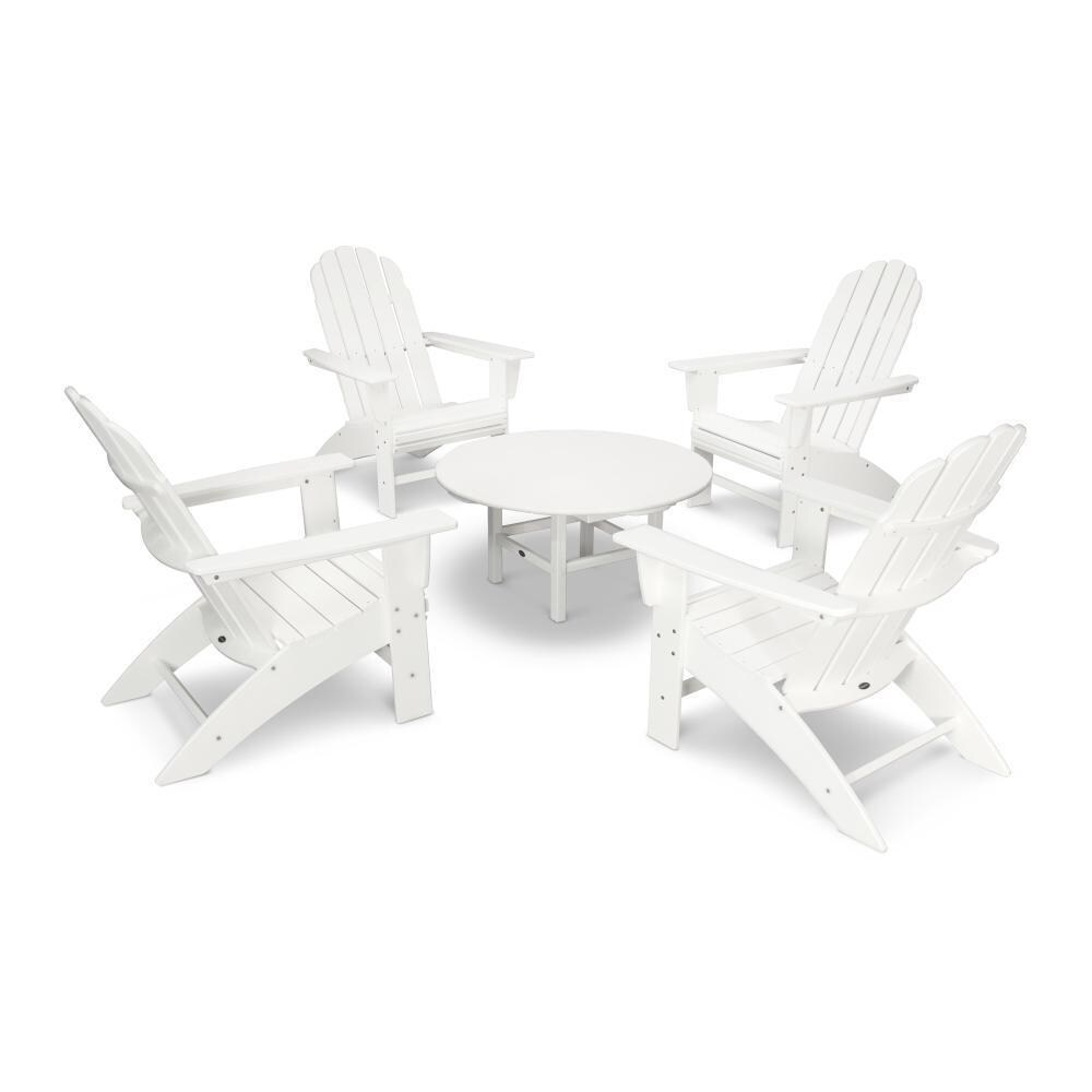 POLYWOOD White Vineyard 5-Piece Oversized Adirondack Set - Full View thumbnail