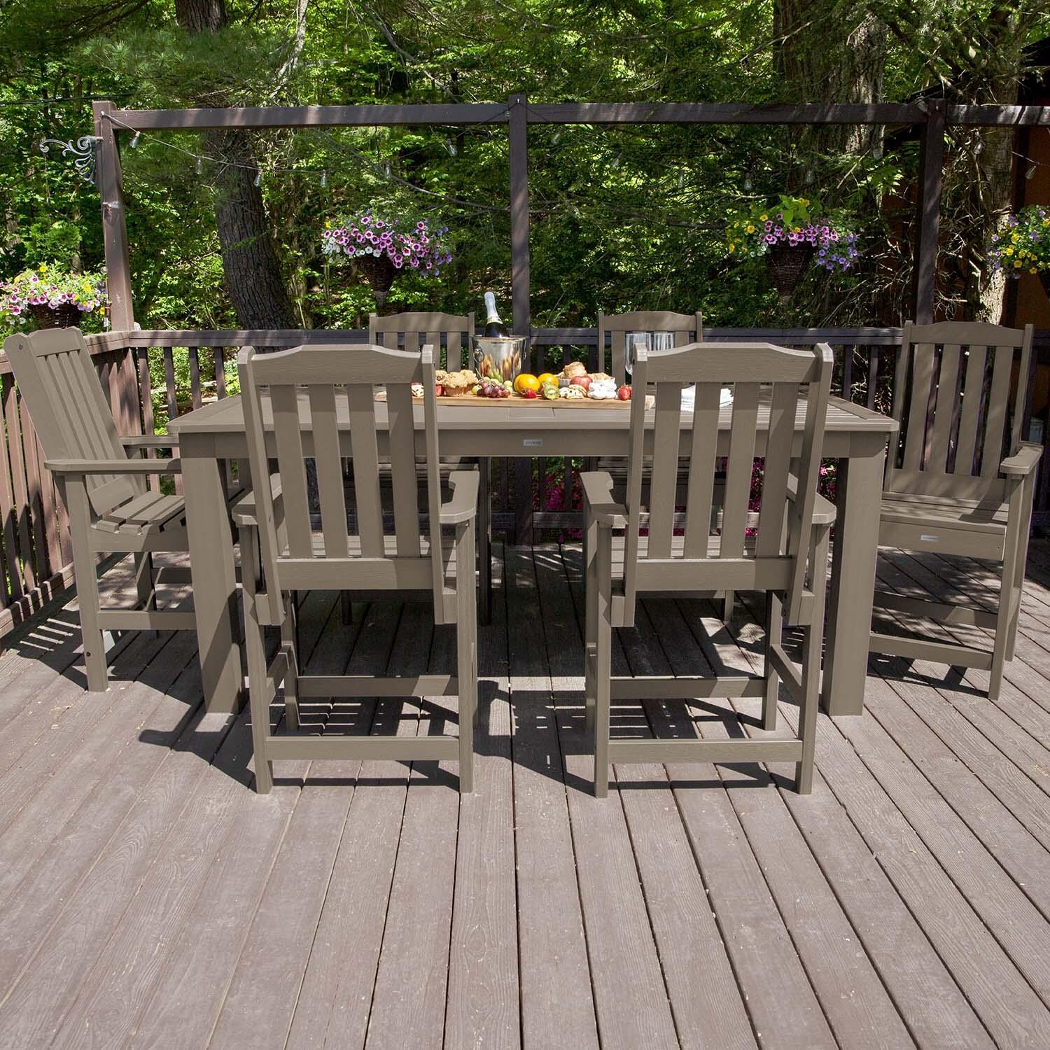 Hart Lane 7 Pc Recycled Plastic Counter Height Dining Set In Woodland Brown by Lakeview - Lifestyle thumbnail