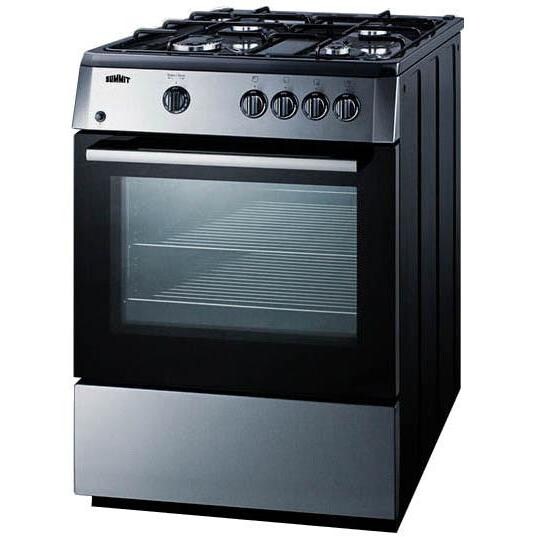 Summit 24-Inch 4-Burner Slide-In Gas Range - Black - PRO24G - Top Angle View thumbnail