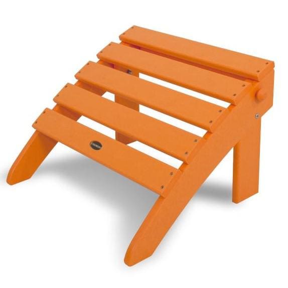 Classic Tangerine Recycled Plastic Wood Patio Folding Ottoman By POLYWOOD image