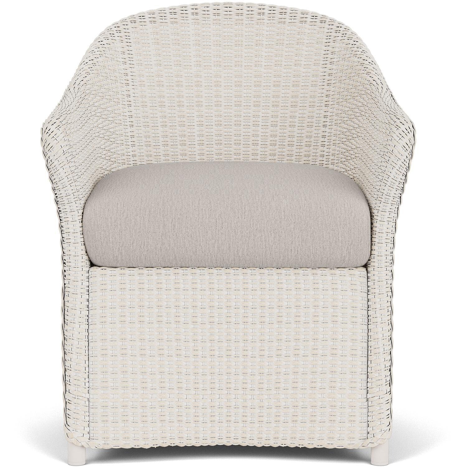 Lloyd Flanders Weekend Retreat Dining Armchair in Antique White Finish W/ Remy Cloud Fabric thumbnail