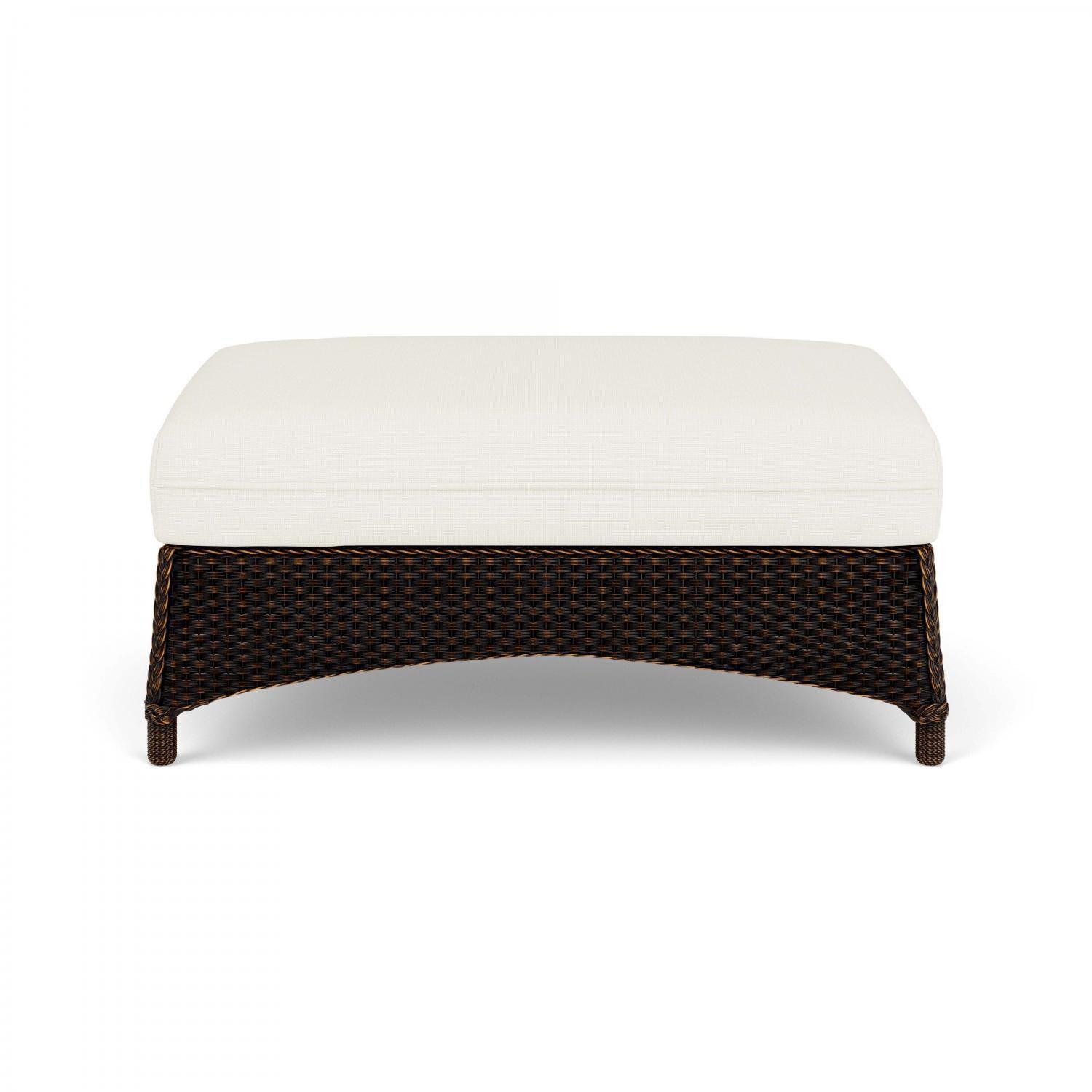 Mandalay Lloyd Loom Large Ottoman in Mink/Sailcloth Salt by Lloyd Flanders