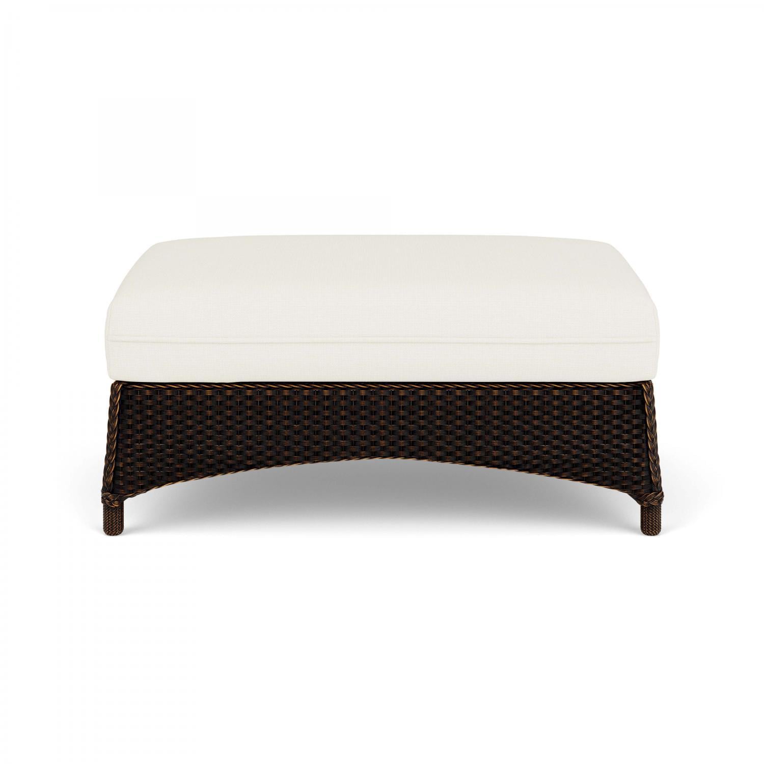 Lloyd Flanders Mandalay Large Ottoman in Mink Finish with Sailcloth Salt fabric thumbnail