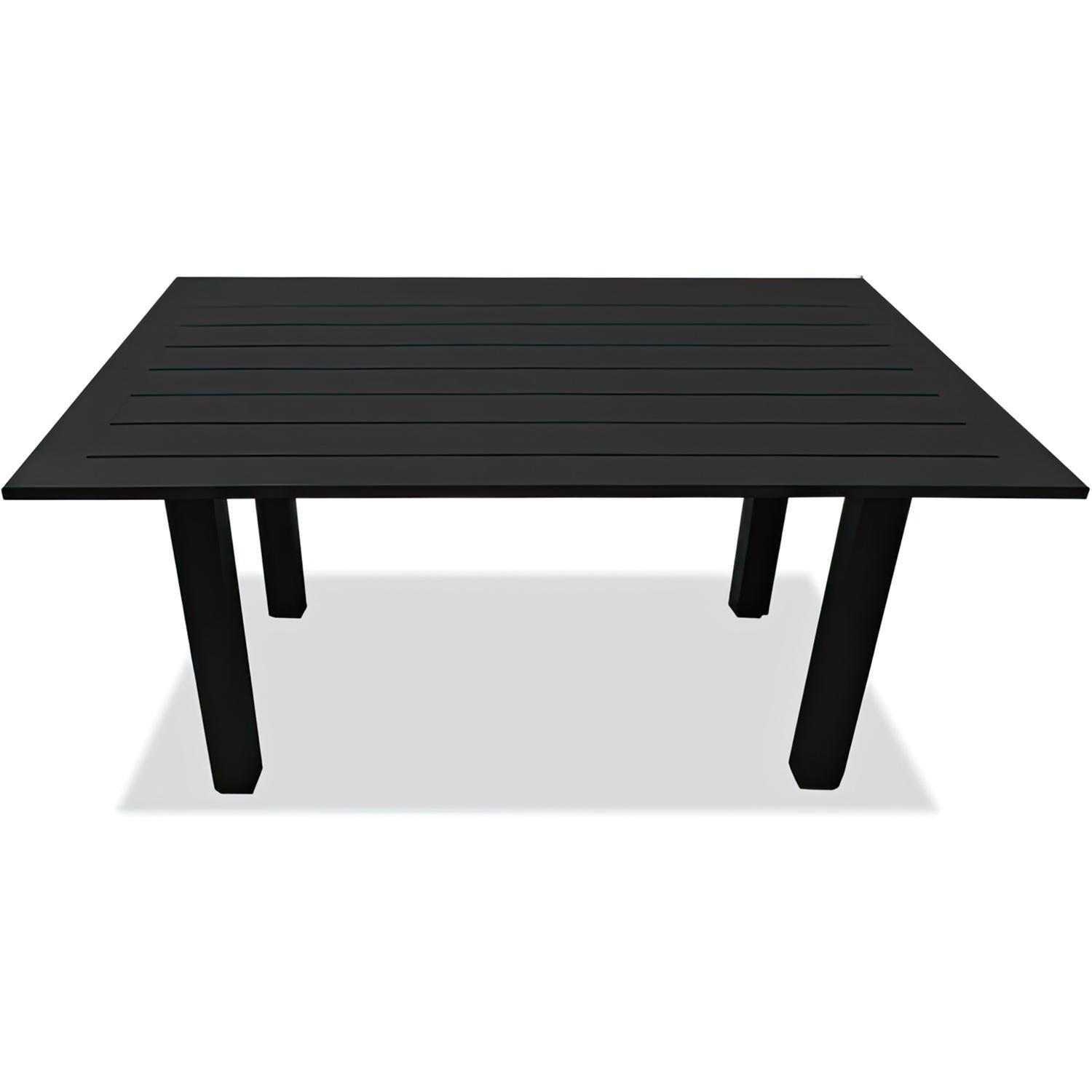 Lakeview MSTYCV-BK-SET138-HB Misty Cove 3 Pc Aluminum Seating Set in Black w/Chat Table & Heather Beige Cushions by Lakeview Outdoor Designs - Table - White Background thumbnail