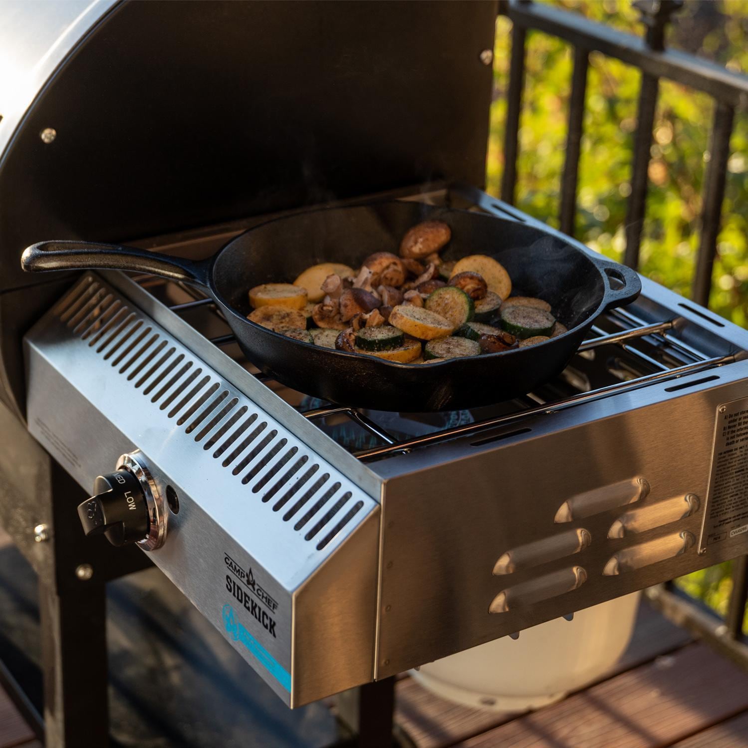 Camp Chef 14-Inch Sidekick Pellet Grill Side Burner w/ Griddle - Cooking Vegetables thumbnail