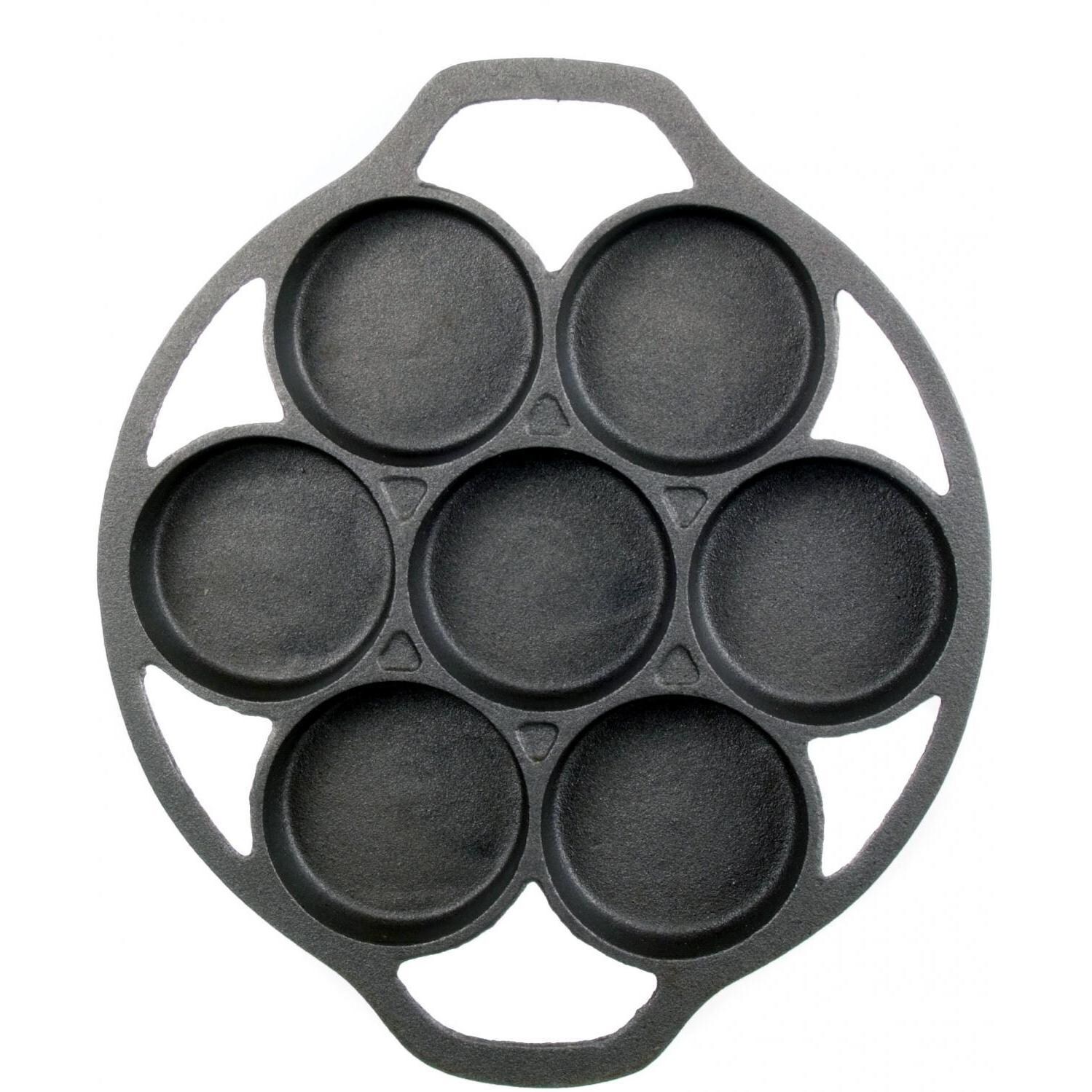 Cajun Cookware 7-Mold Seasoned Cast Iron Drop Biscuit Pan - Side View thumbnail