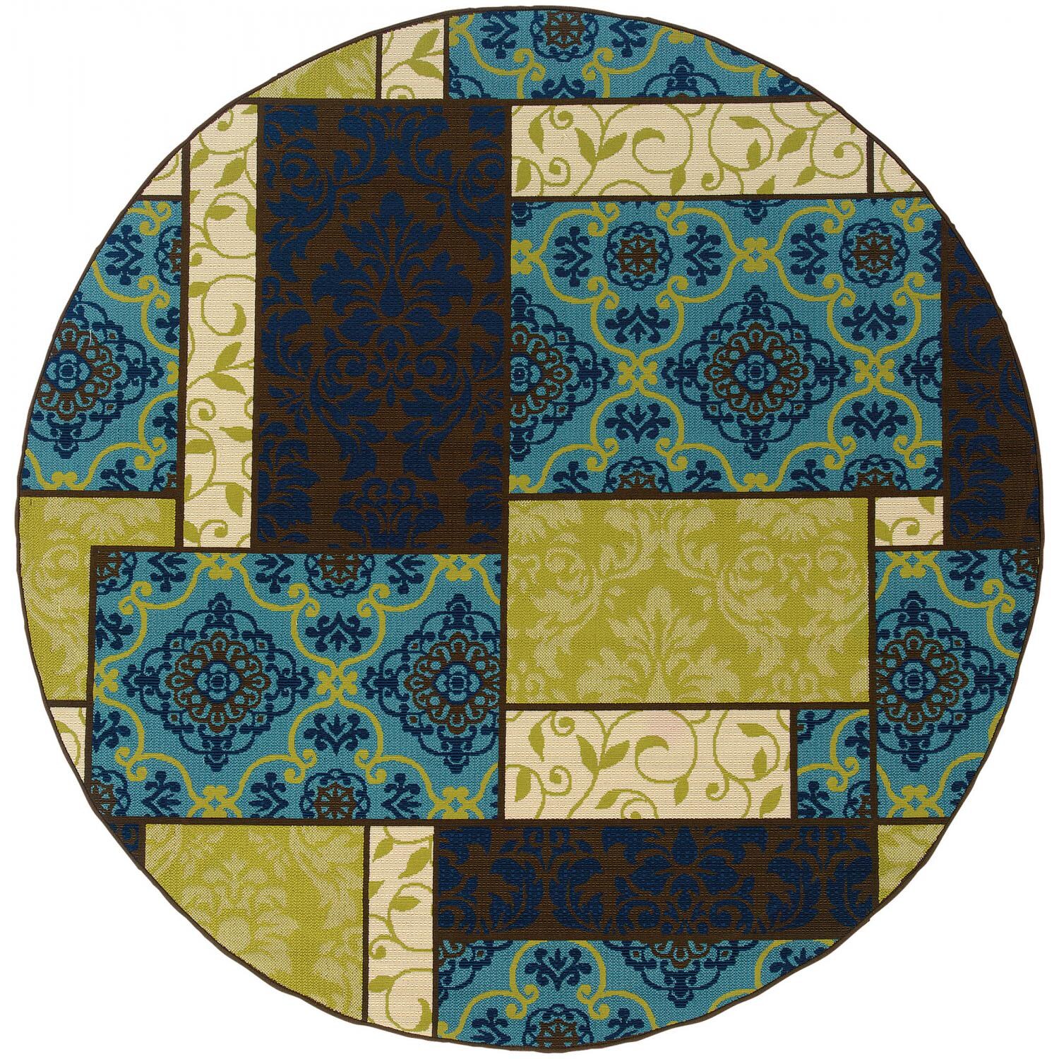 Oriental Weavers Caspian 7.10 Ft. Round Indoor/Outdoor Rug - 3066V thumbnail