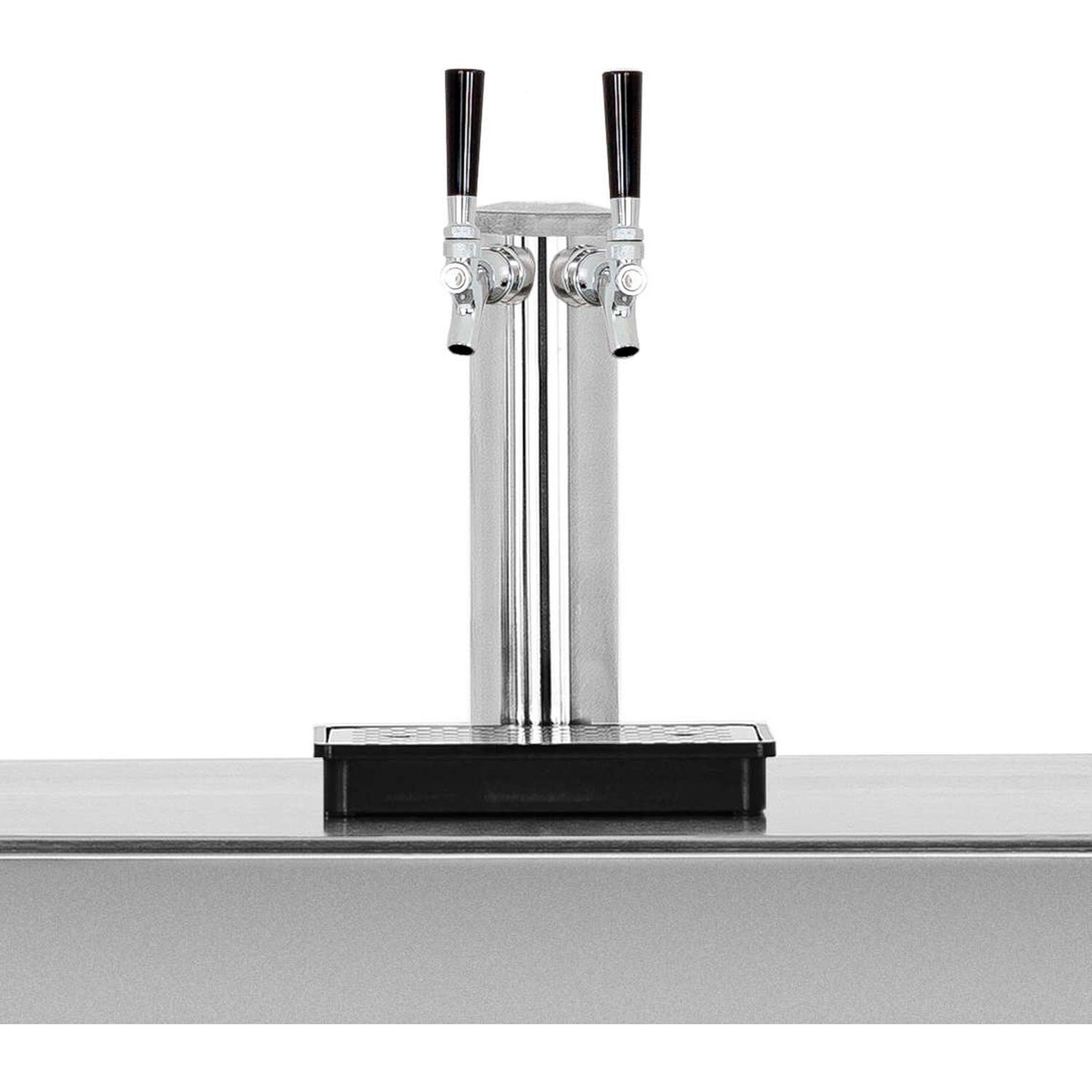 Summerset RFR-24DK2 24 Inch 6.6c Deluxe Outdoor Rated Double Tap Kegerator - Keg Tap - White Background thumbnail