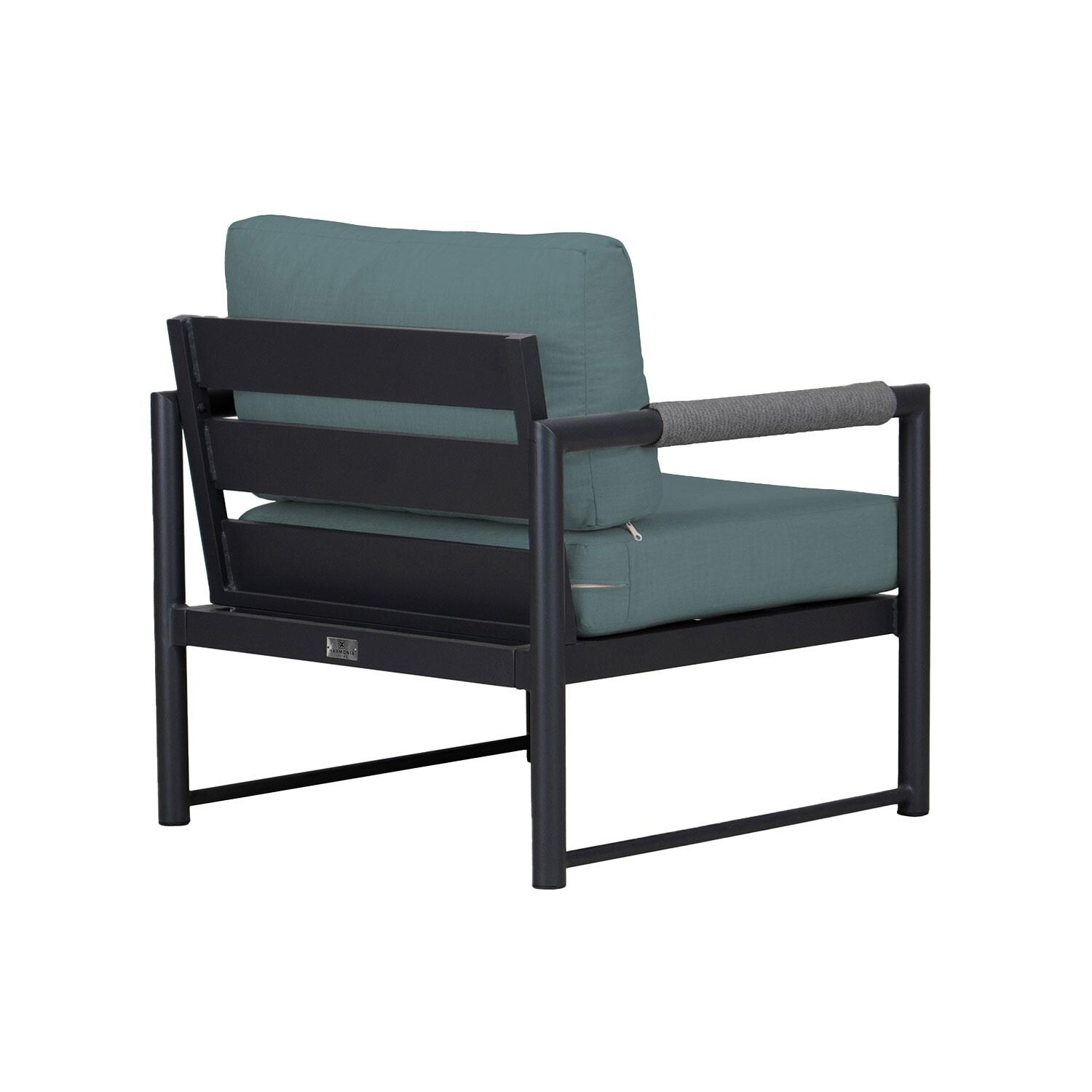 Lakeview AVEBAY-BK-CO-CC-CL Avenue Bay Black/Carbon Club Chair - Cast Lagoon - Rear Angled - White Background thumbnail