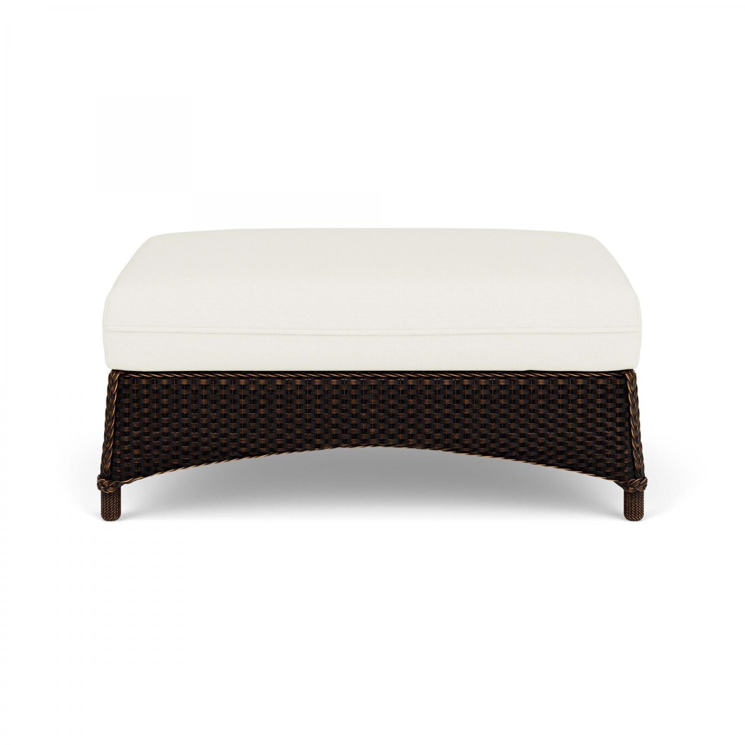 Lloyd Flanders Mandalay Large Ottoman in Mink Finish with Sailcloth Salt fabric - Back thumbnail