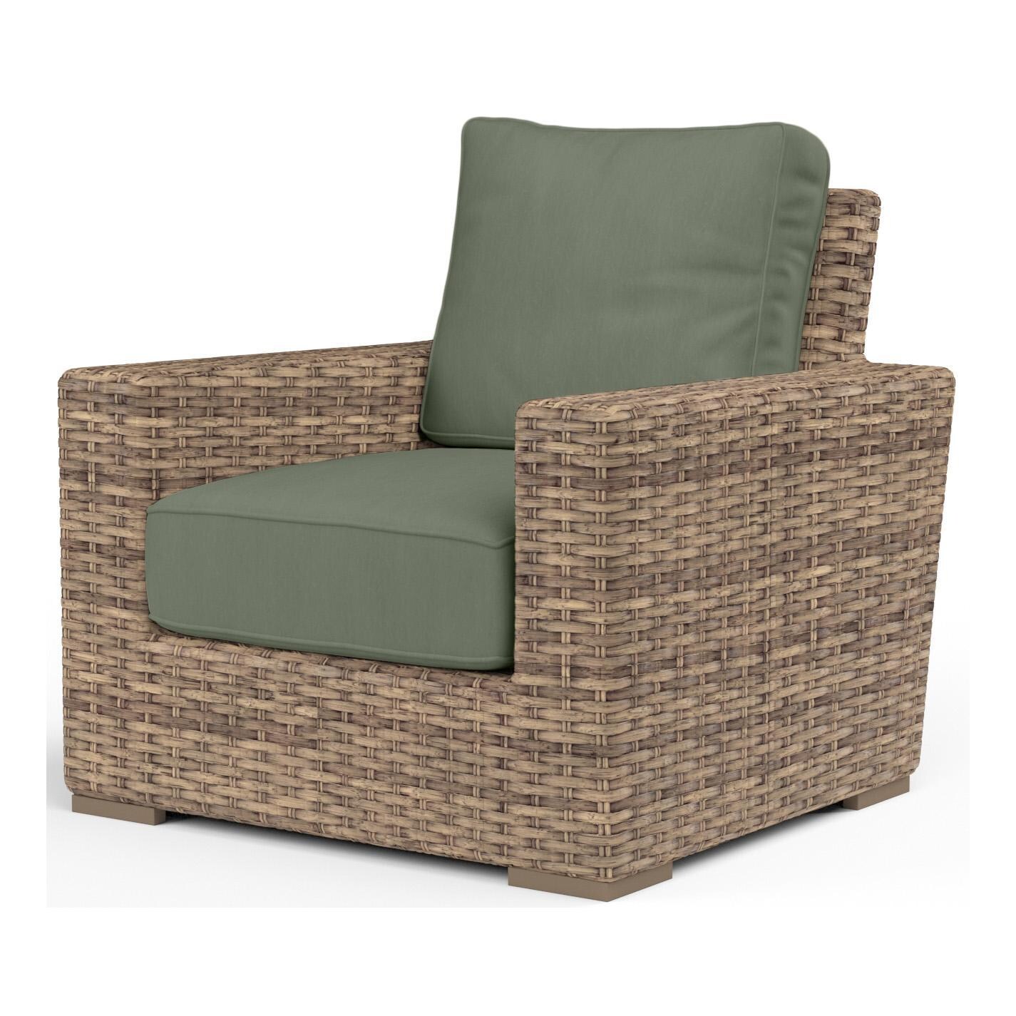 Havana Wicker Club Chair in Tobacco/Cast Sage by Sunset West - White Background thumbnail