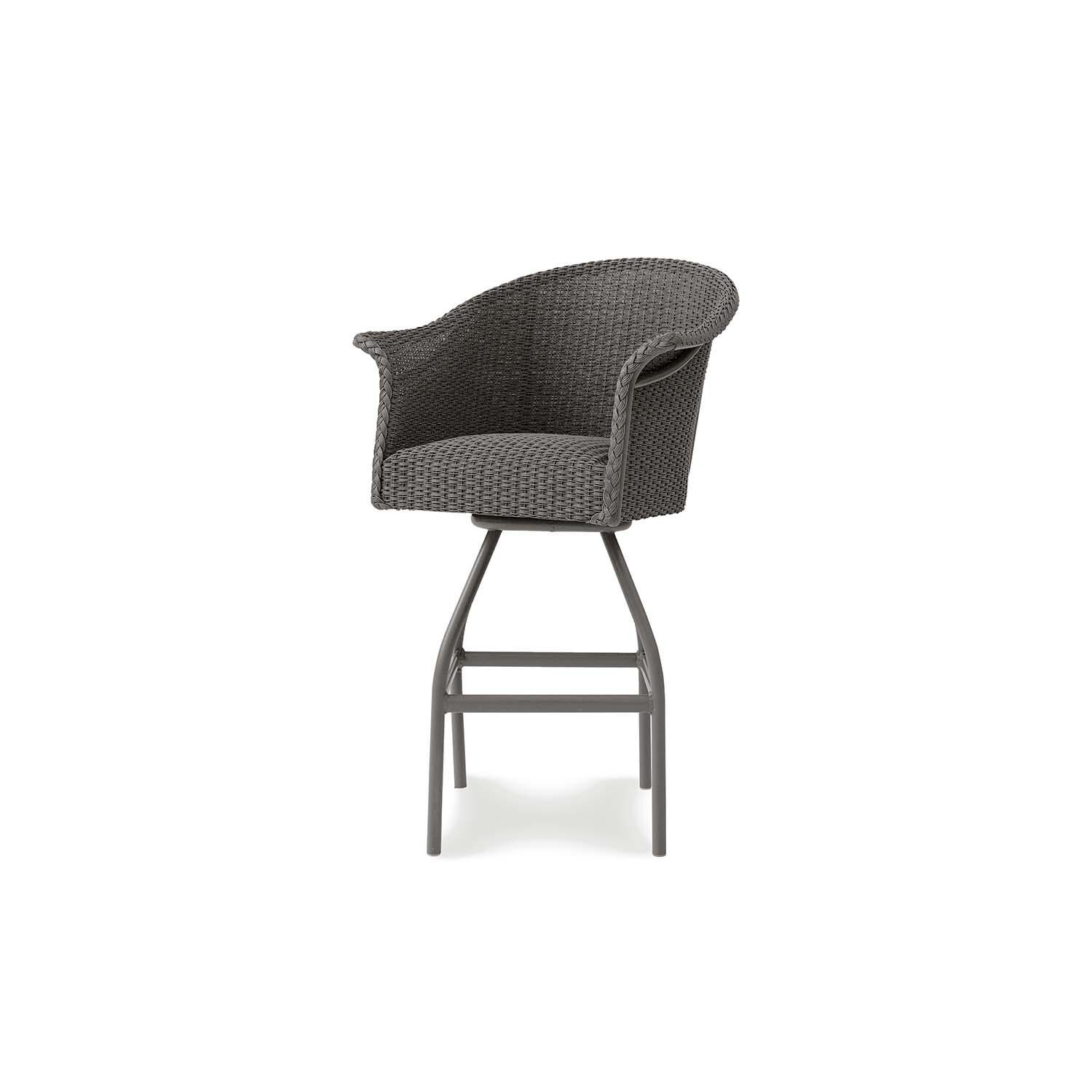 Lakeview Timeless View Wicker Swivel Bar Stool in Pewter - Right Side thumbnail