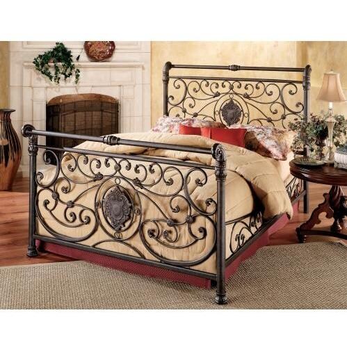 Hillsdale Mercer Antique Brown Metal Bed Set With Frame - King - 1039BKR