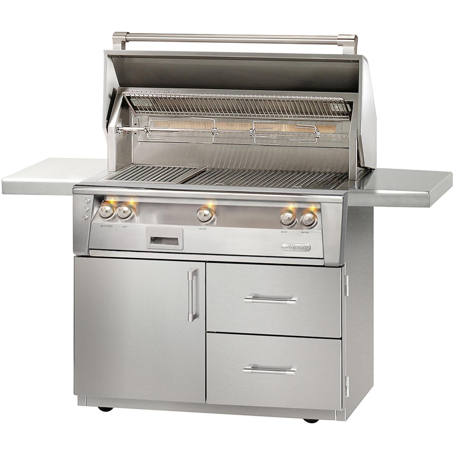 Alfresco Gas Grills ALXE 42-Inch On Deluxe Cart Sear Zone LP Grill thumbnail