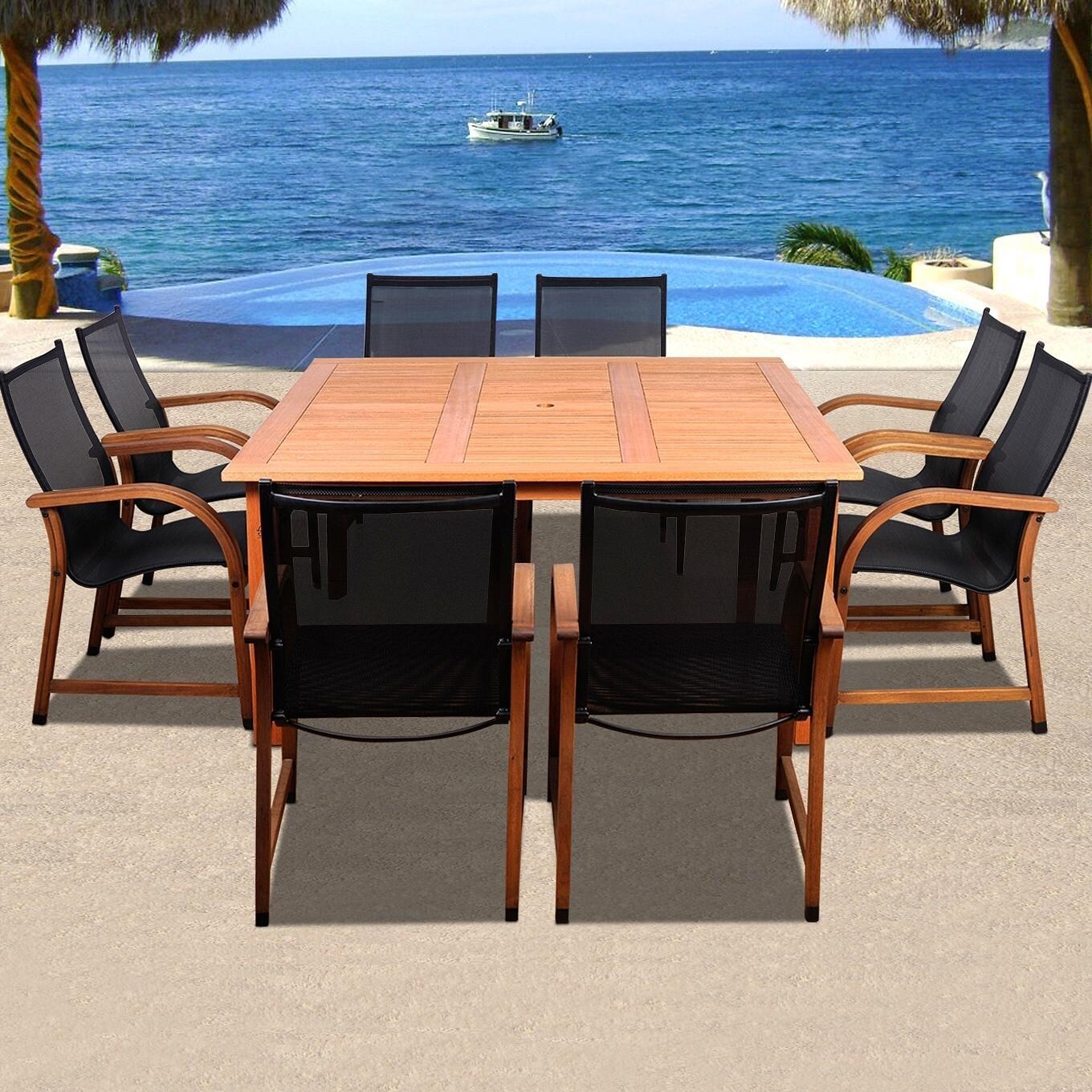 Amazonia Bahamas 8-Person Sling Patio Dining Set With ...