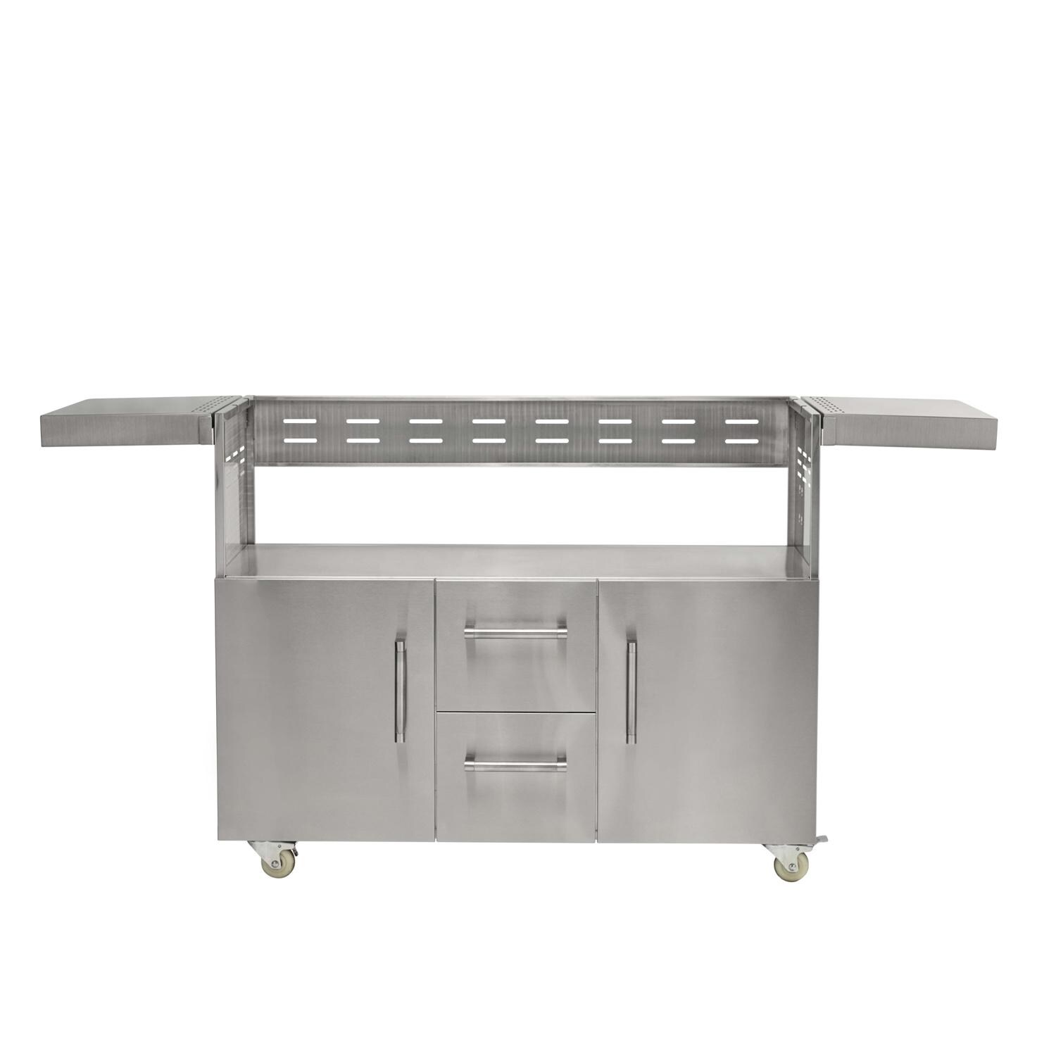 Coyote Outdoor Living C3HY50CT Cart for 50 Inch Hybrid/Combo Grill - Front Shelves Up - White Background thumbnail