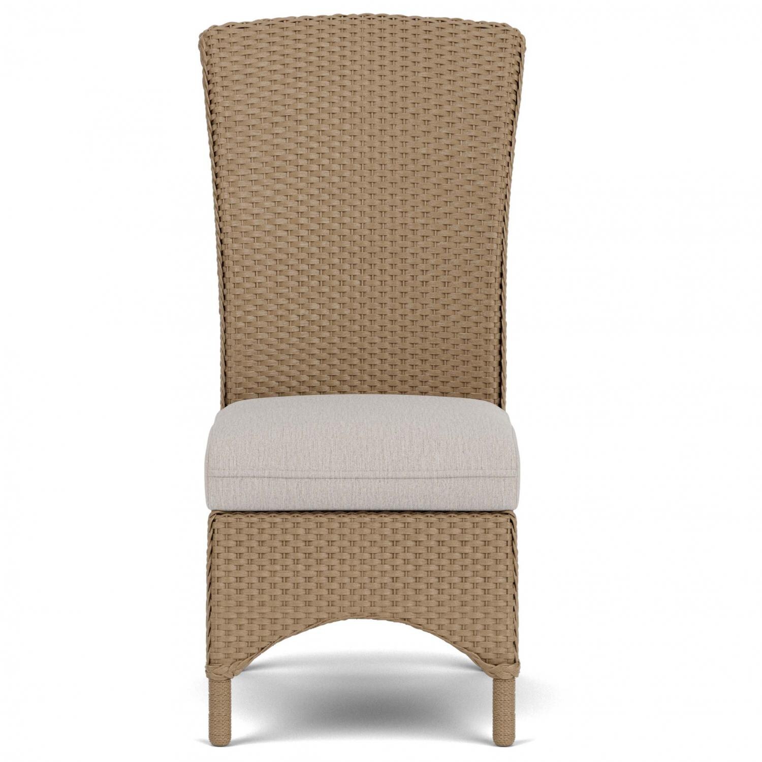 Lloyd Flanders Mandalay Armless Dining Chair in Fawn Finish with Sailcloth Salt Fabric thumbnail