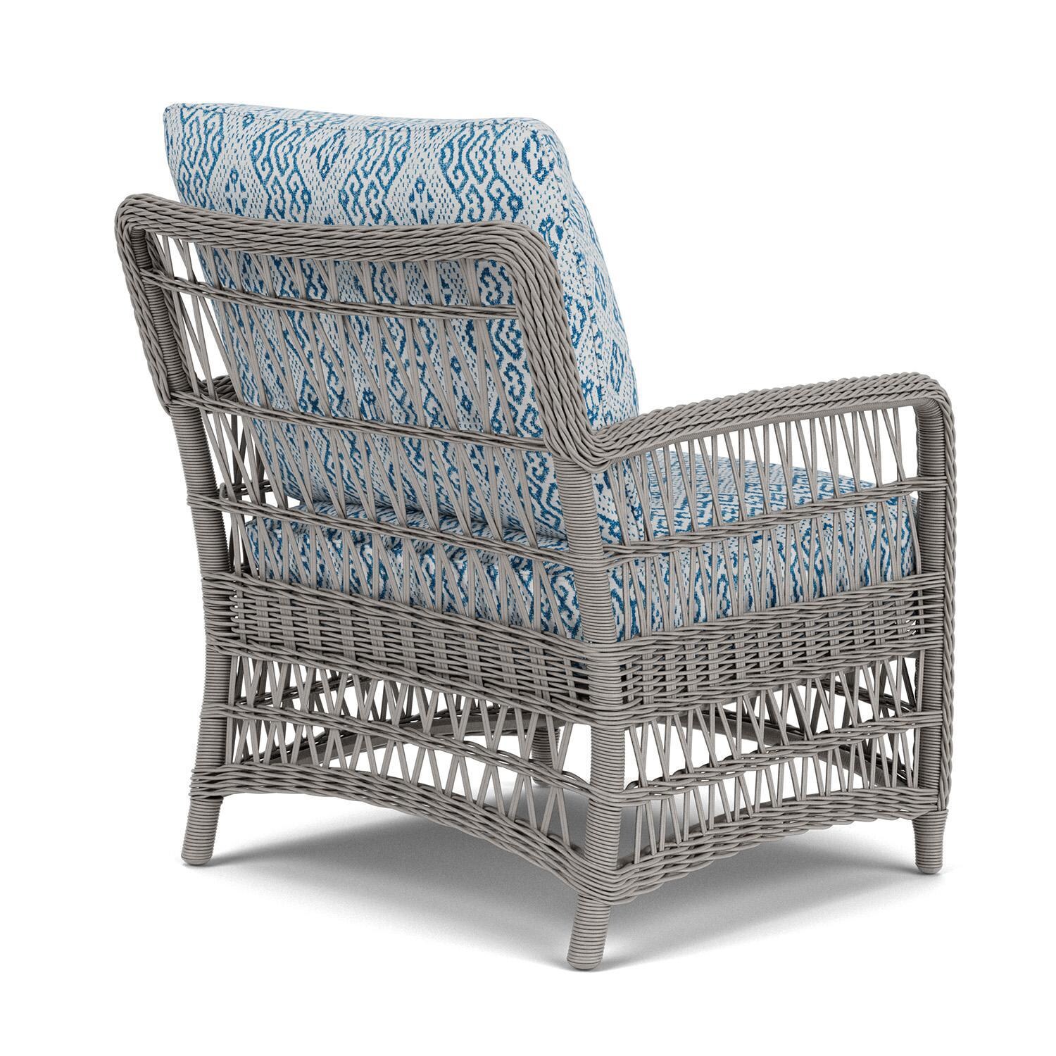 Lloyd Flanders Mackinac Lounge Chair in Putty Finish with Aman Capri Fabric - Rear Right thumbnail