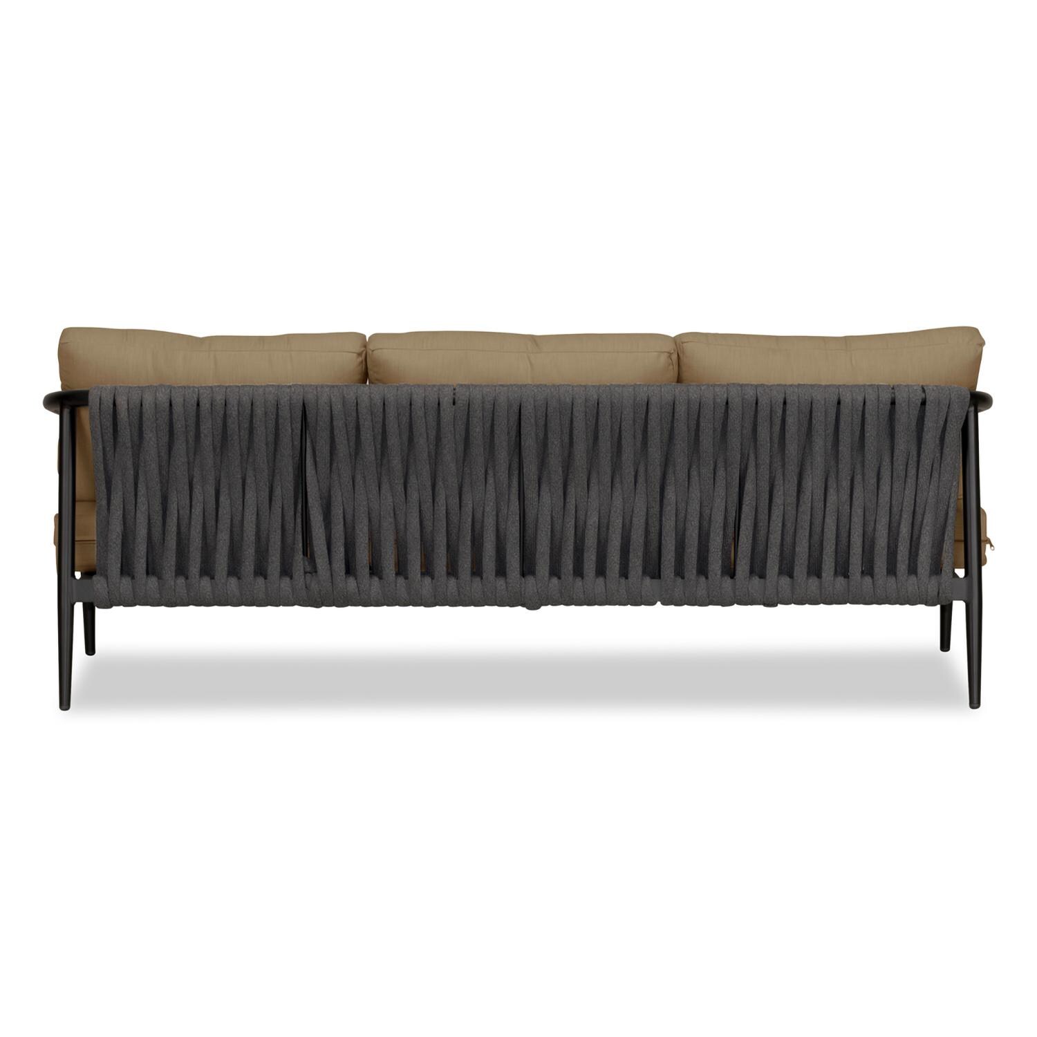 Lakeview Midnight Cove 3 Person Aluminum Sofa in Black/Carbon/Heather Beige - Back - White Background thumbnail