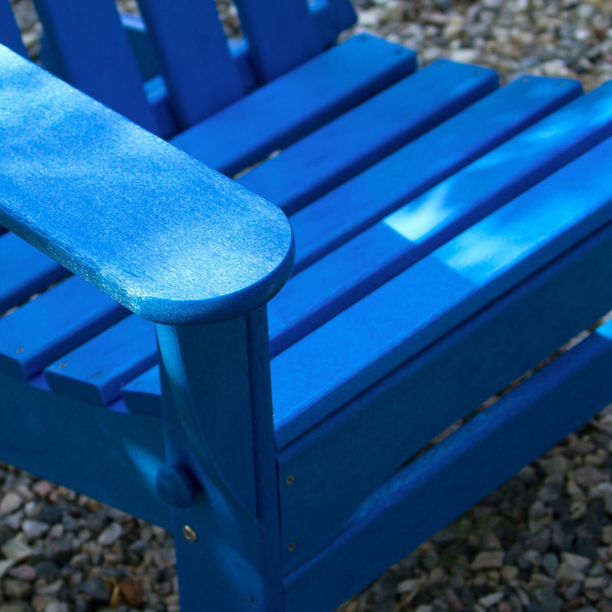 POLYWOOD PWS119-1-PBAR Classic Folding Adirondack 5-Piece Conversation Group - Pacific Blue Chair Detail thumbnail