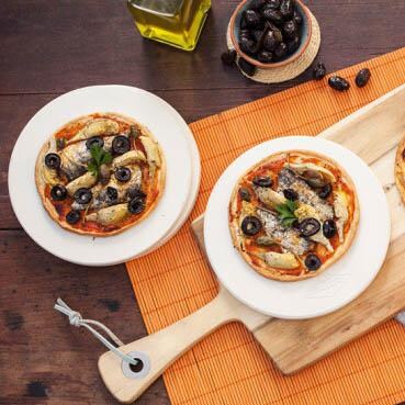 Fornetto 8 Inch Round Mini Pizza Stone - Set Of 4 - Tabletop thumbnail