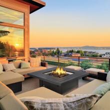 Napoleon St. Tropez Patioflame 48-Inch Propane Gas Fire Table With Glass Embers - Square - STTR image