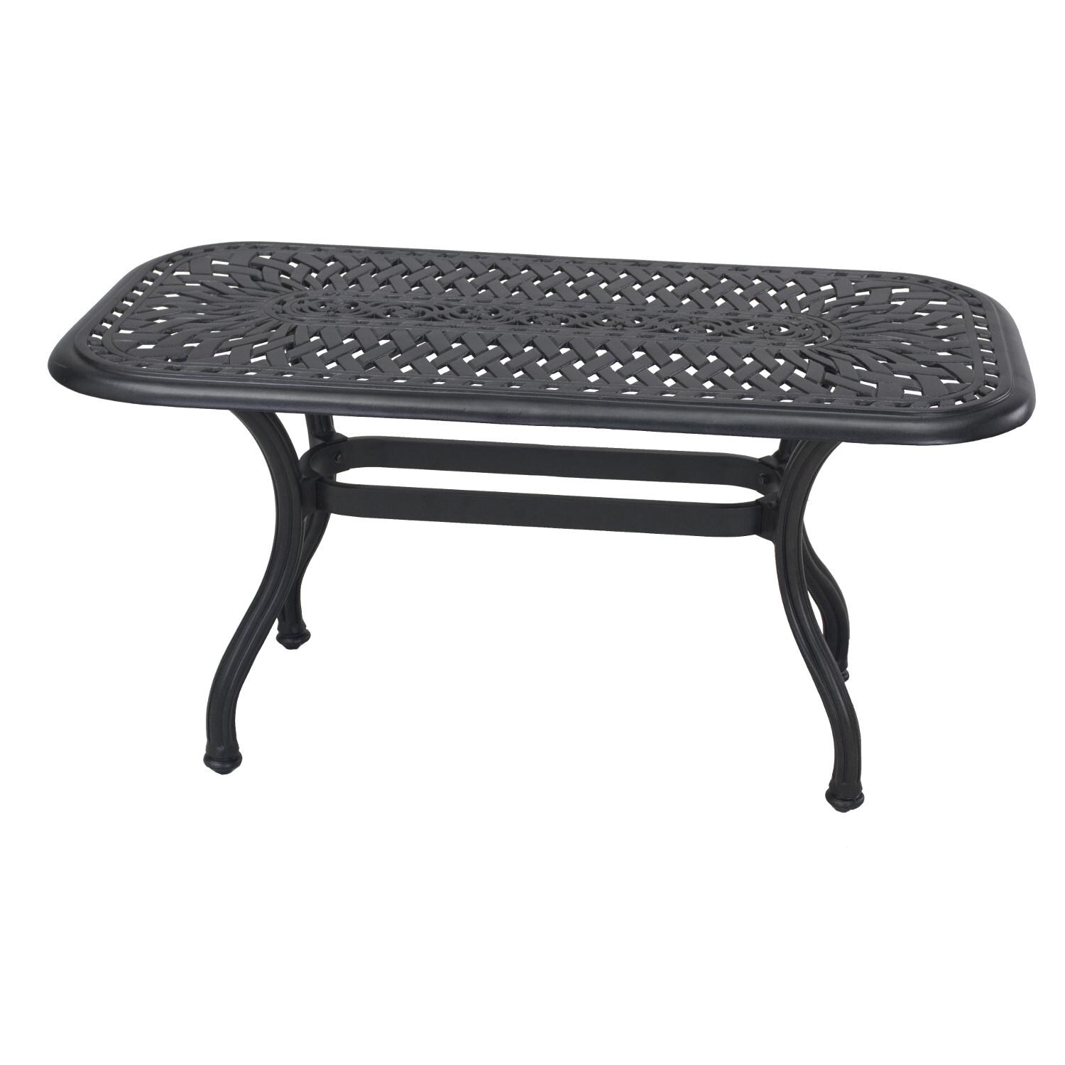 Series 60 42 X 21 Inch Cast Aluminum Patio Coffee Table By Darlee thumbnail
