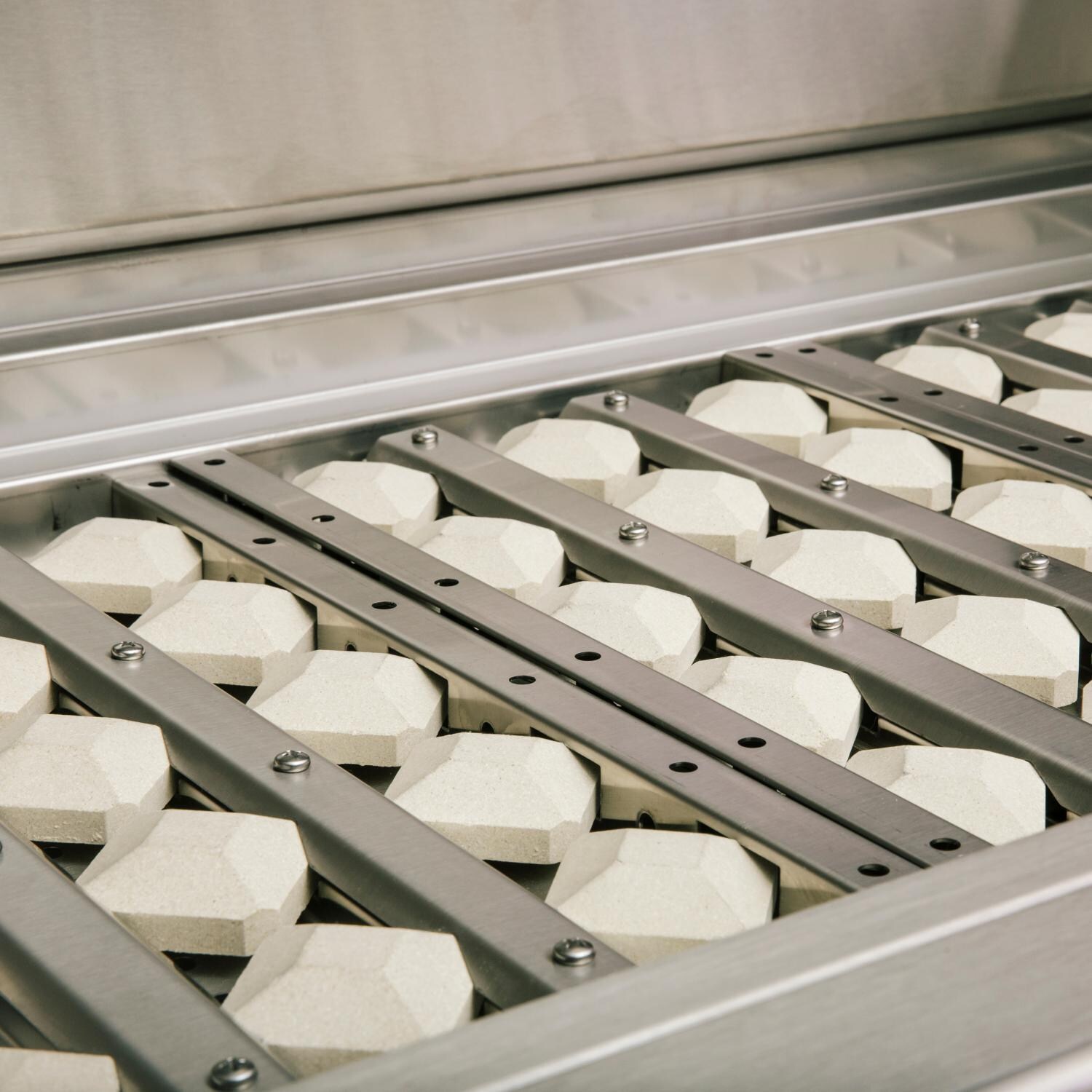 Coyote RTAC-G6-P-SW-C2SL30LP Ready-To-Assemble 6 Ft Outdoor Kitchen Island With 30-Inch S Series Propane Gas Grill - Stacked Stone/Modern White - Ceramic Briquette Flame Tamers thumbnail