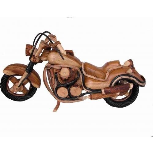 Groovystuff Teak Wood Motorcycle 20 Inches - W-774-B-20