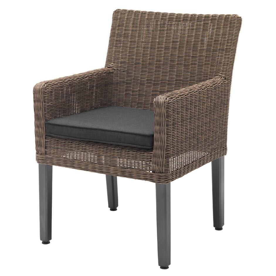 Kettler Bretange Wicker Patio Dining Chair With Canvas Coal Cushion thumbnail