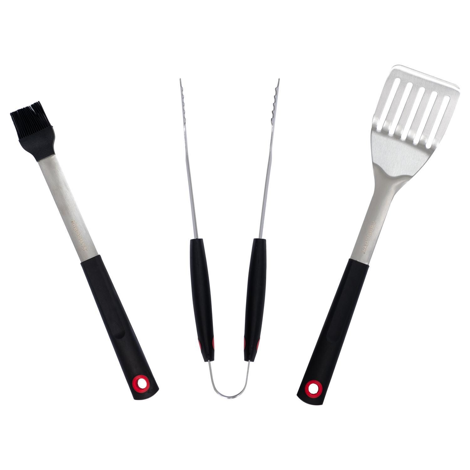 BBQGuys Signature BBQ-3PC-TS 3-Piece Stainless Steel W/ Molded Handles Tool Set thumbnail
