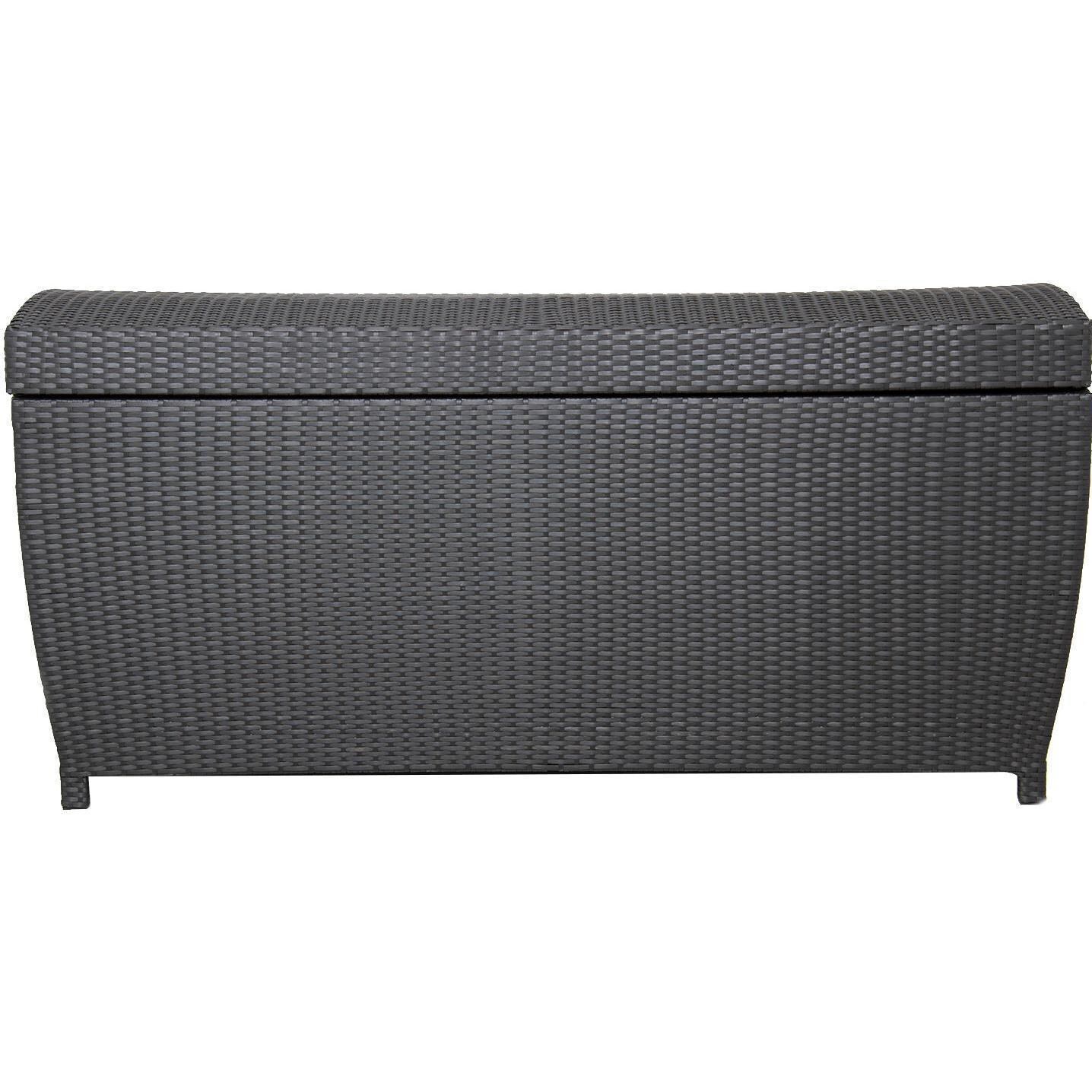 Extra-Large Resin Wicker Outdoor Storage Chest - 67 X 28 - Espresso By Lakeview Outdoor Designs - Closed Front View thumbnail
