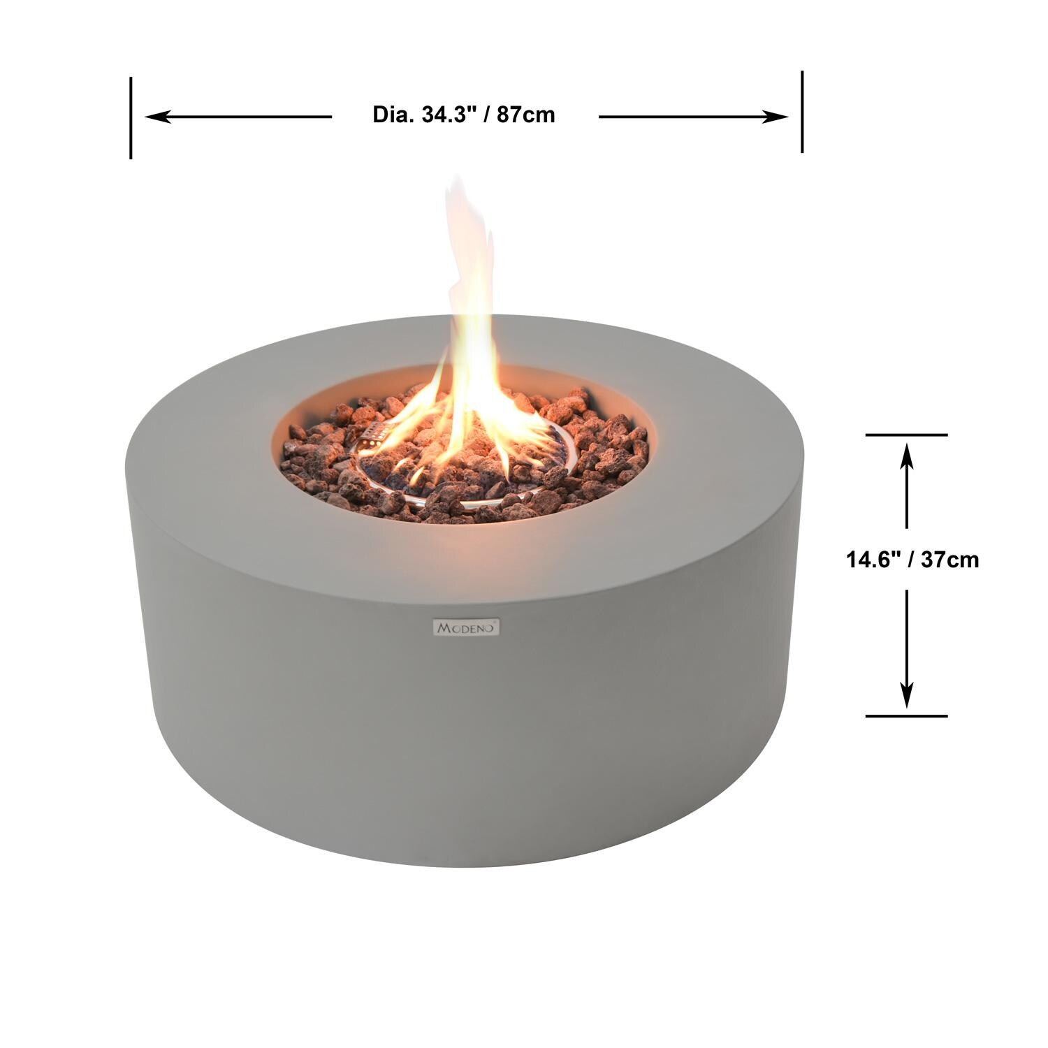 Elementi OFG132-LP Modeno Tramore 34-Inch Propane Fire Pit Table - Dimensions thumbnail
