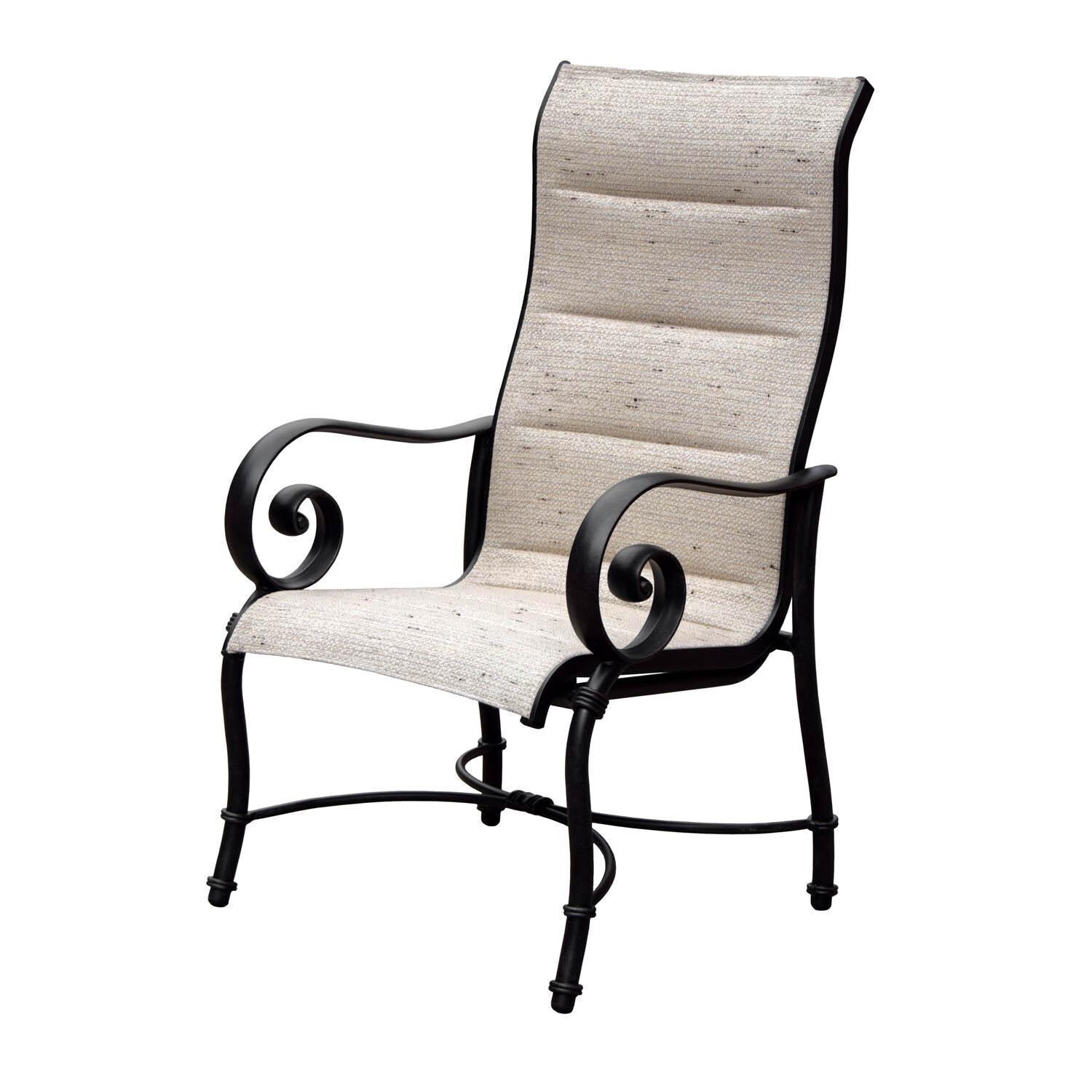 Elysian 7 Piece Padded Sunbrella Sling Patio Dining Set - Dining Arm Chair thumbnail