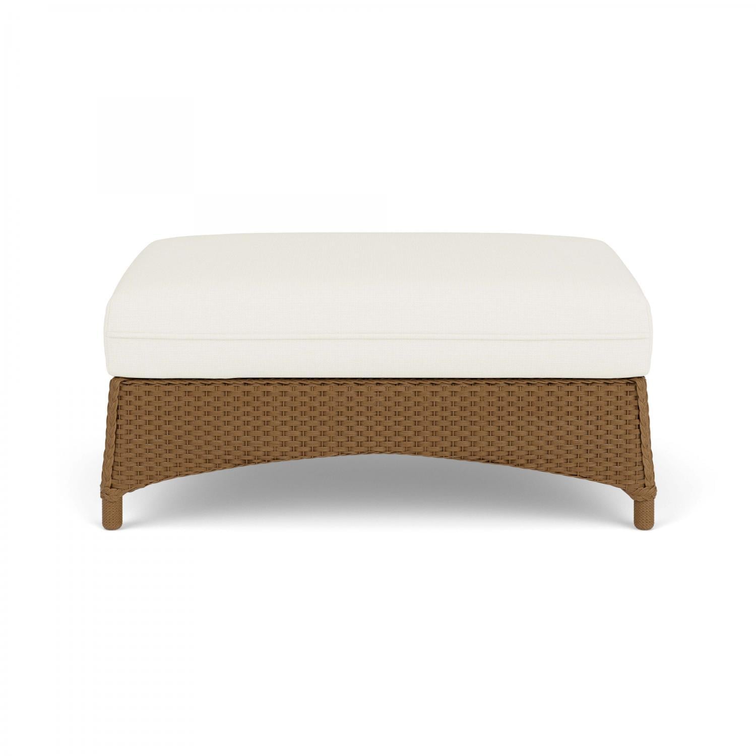 Lloyd Flanders Mandalay Large Ottoman in Hickory Finish with Sailcloth Salt fabric thumbnail