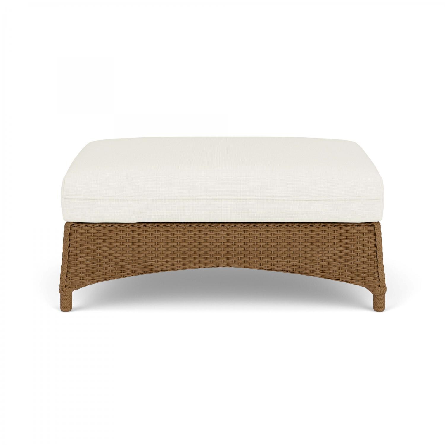 Lloyd Flanders Mandalay Large Ottoman in Hickory Finish with Sailcloth Salt fabric thumbnail