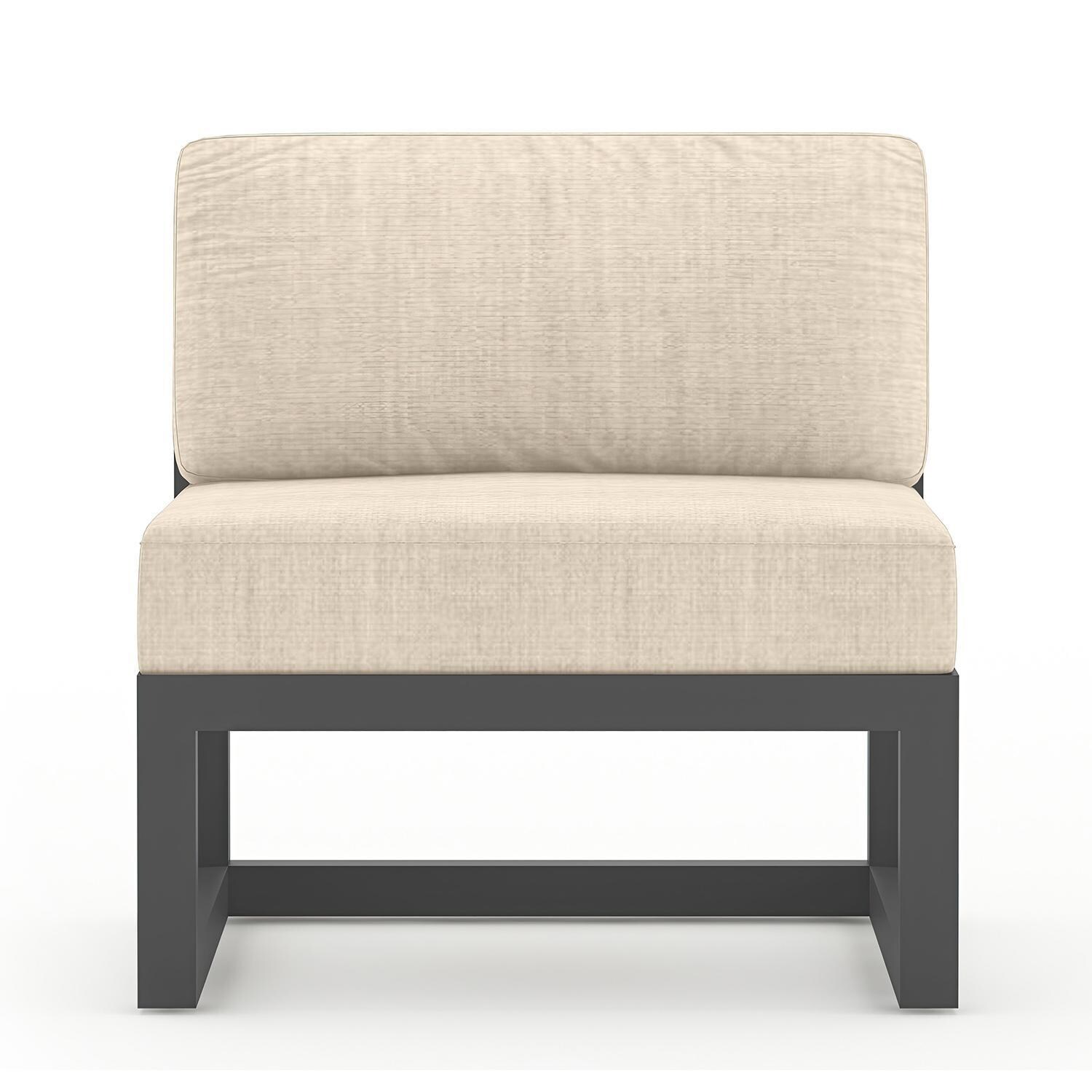 Misty Cove Middle Club Chair in Slate w/Canvas Flax Cushions by Lakeview - White Background thumbnail
