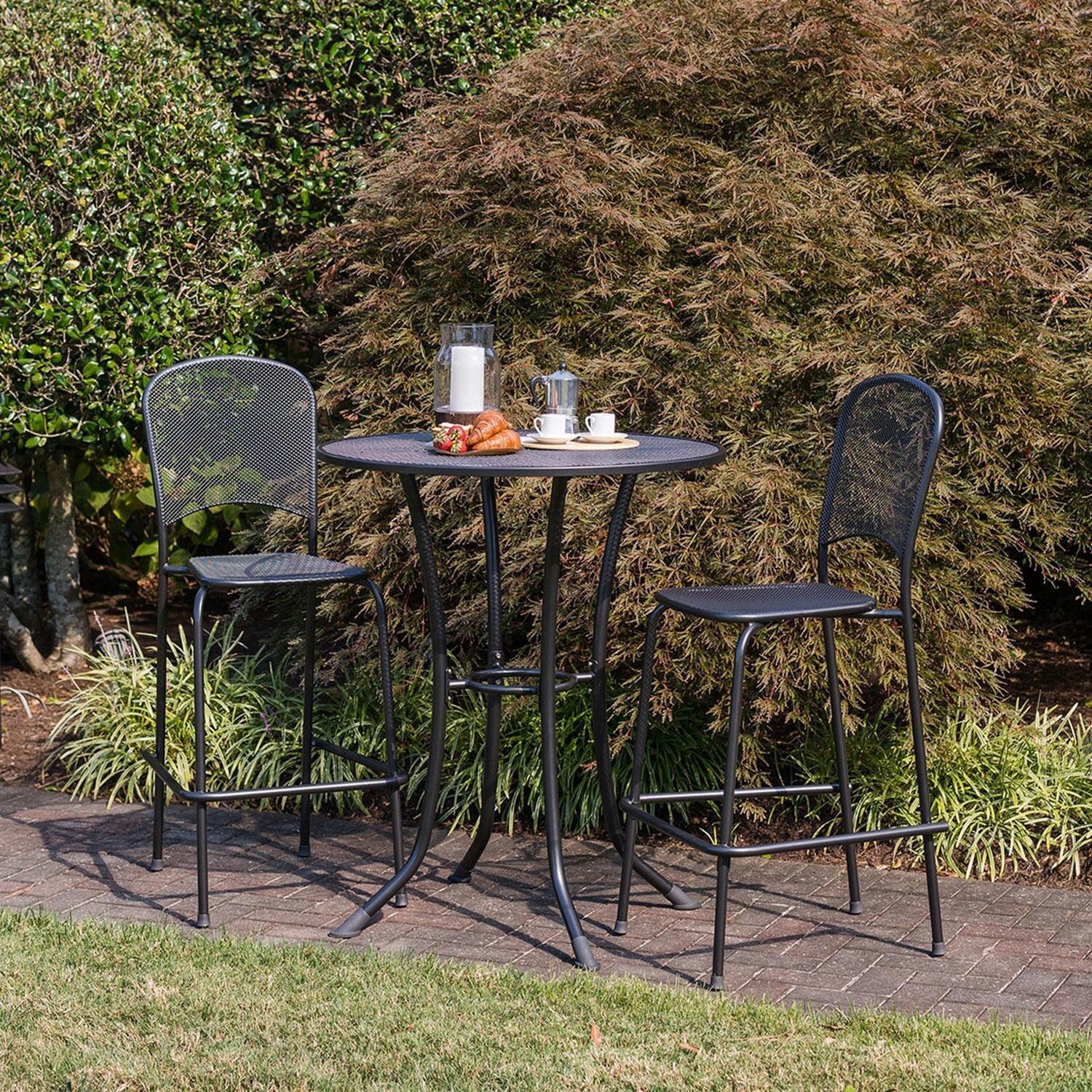 KETTLER 36 Inch Steel Round Mesh Bar Table - Bar Set (Not Included) - Lifestyle thumbnail