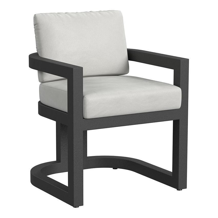 Malibu 7 Pc Aluminum Dining Set By Sunset West - Dining Arm Chair (Six Included) - White Background thumbnail