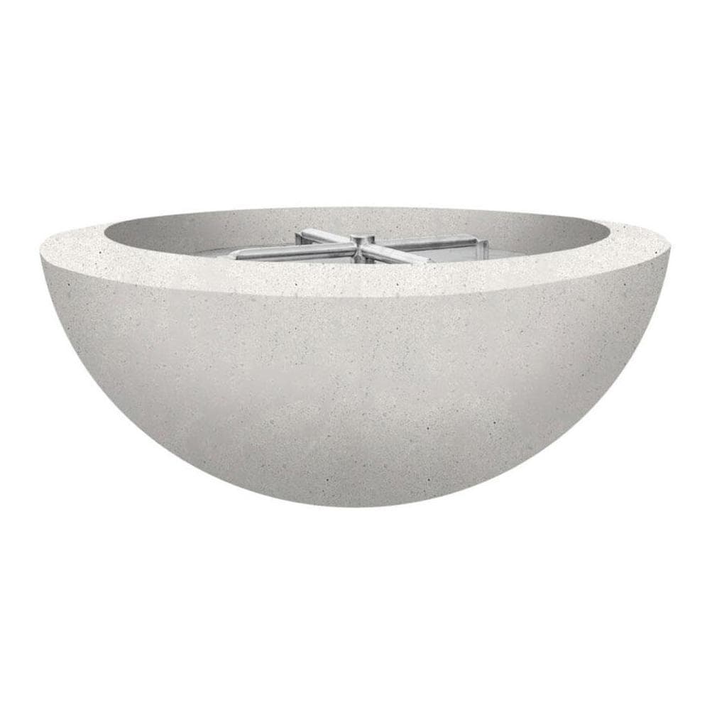 Moderno 29-in Round GFRC Propane Fire & Water Bowl in White by Prism Hardscapes