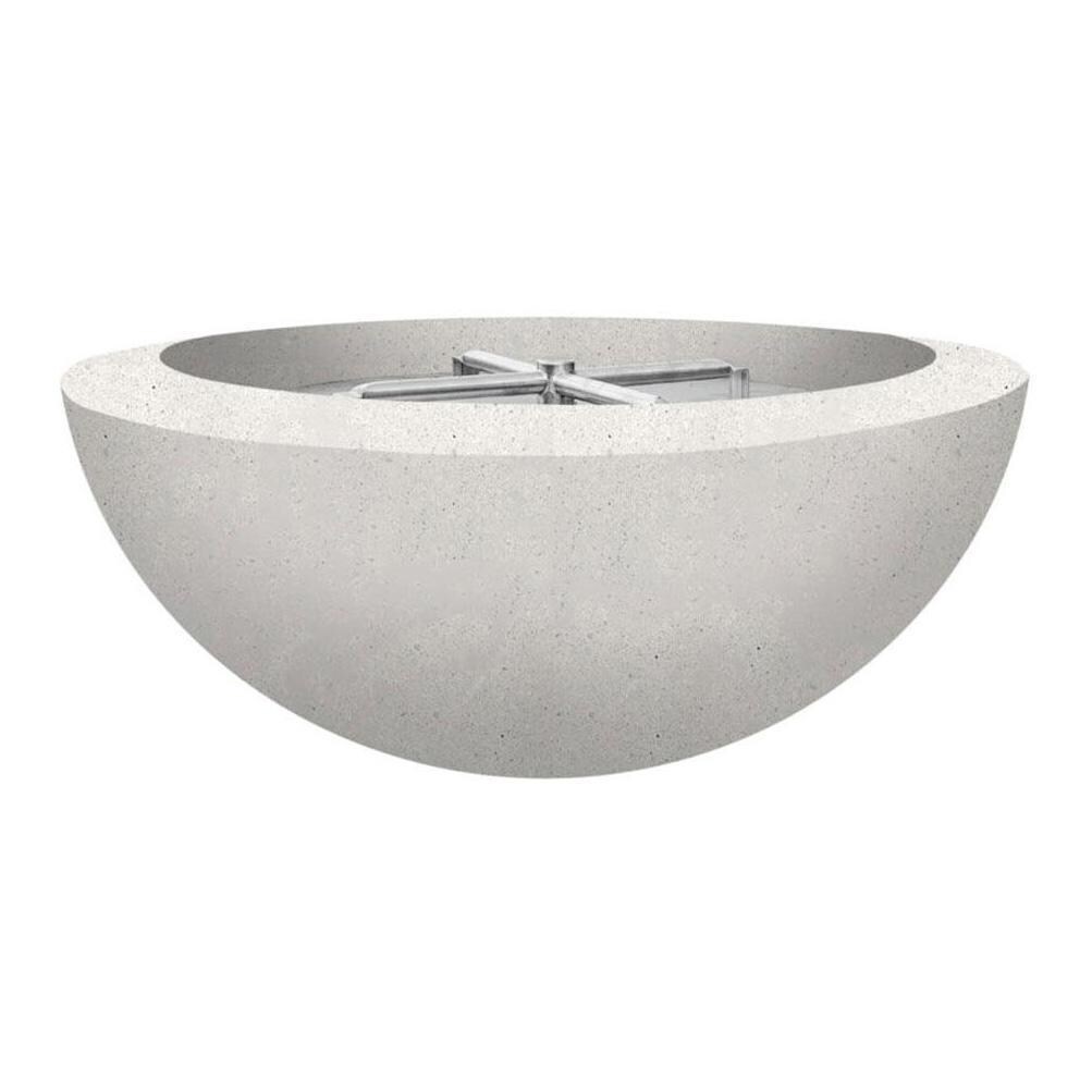 Moderno 29-in Round Glass Fiber Reinforced Concrete Propane Fire & Water Bowl in White by Prism Hardscapes - White Background thumbnail