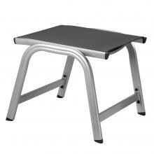 KETTLER Basic Plus Aluminum Patio Ottoman - Silver Frame / Gray Sling