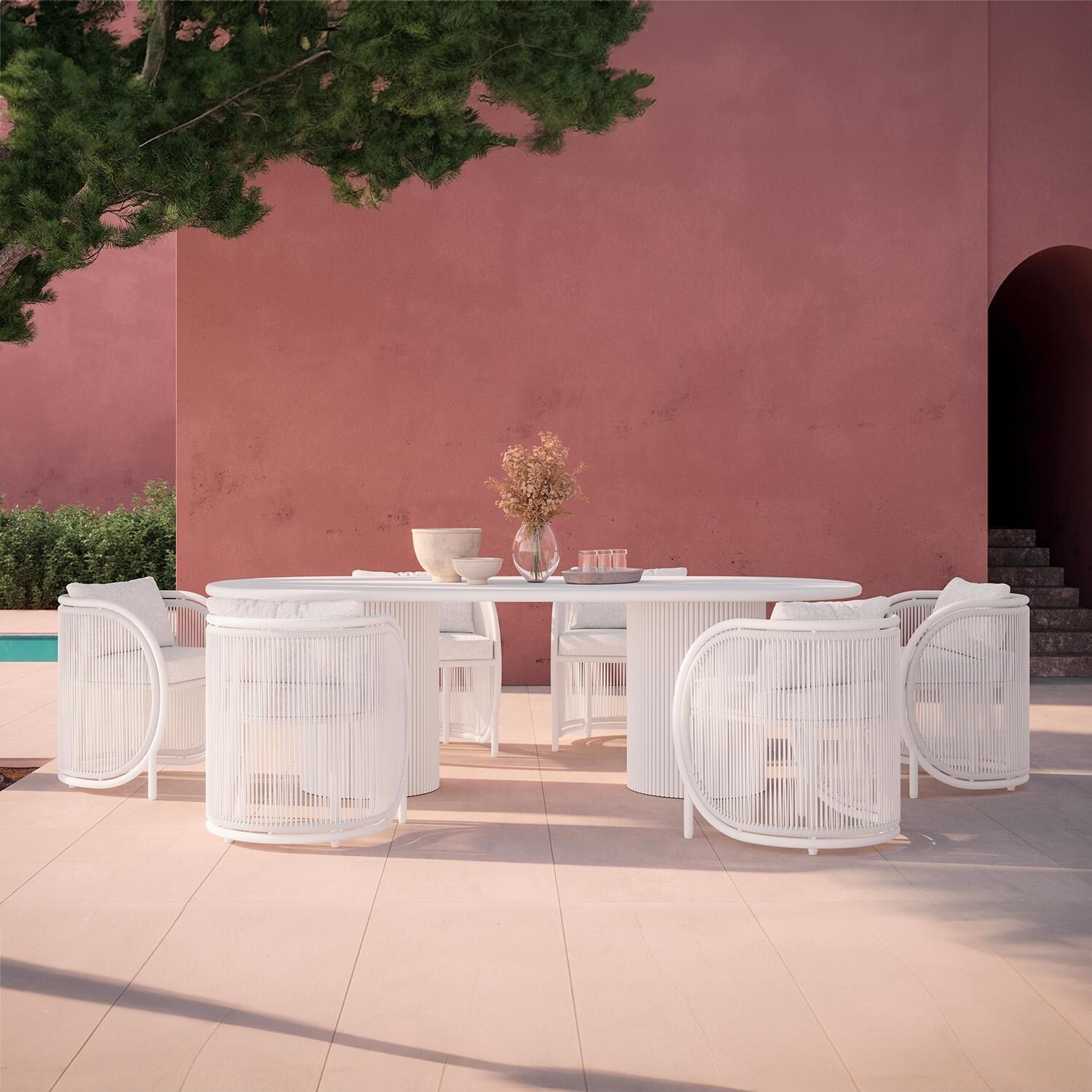 Kamari Woven Rope 7 Piece Dining Set By Azzurro Living - Set - Lifestyle thumbnail