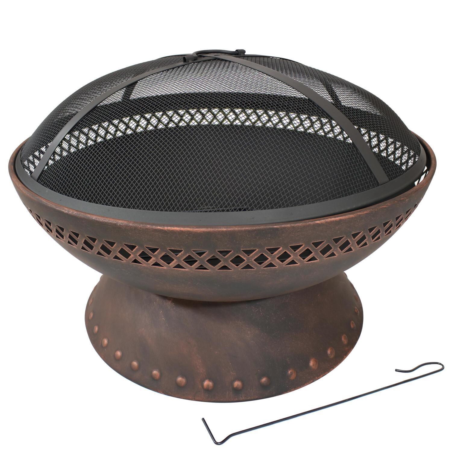 Ultimate Patio 25-Inch Steel Chalice Wood Burning Fire Pit - No Flames thumbnail